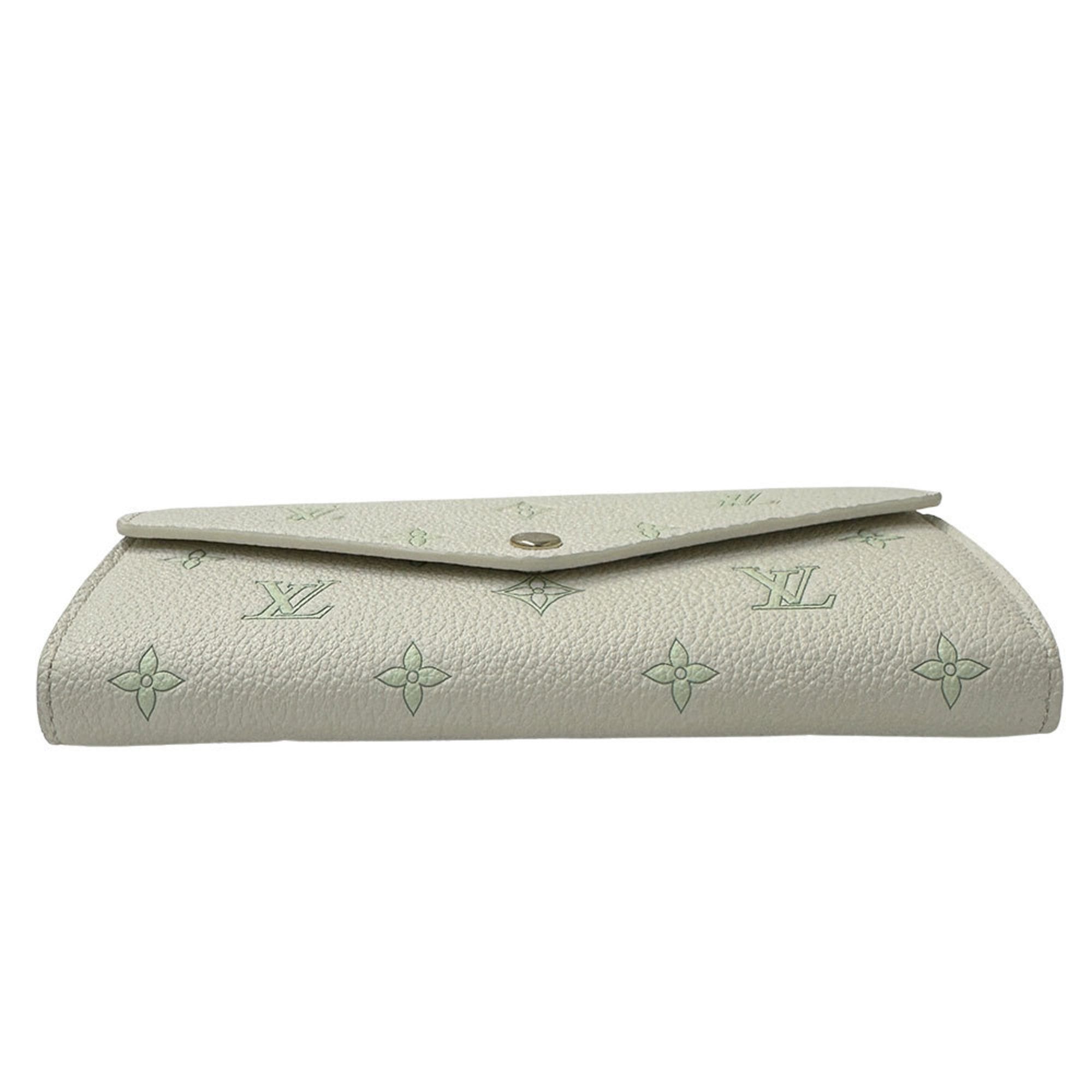 Louis Vuitton Louis Vuitton Monogram Empreinte Women's Long Wallet, Portefeuille Sarah Sweet Escape in Milky White (M27740), Green and Size ONE SIZE - 3 Thumbnail