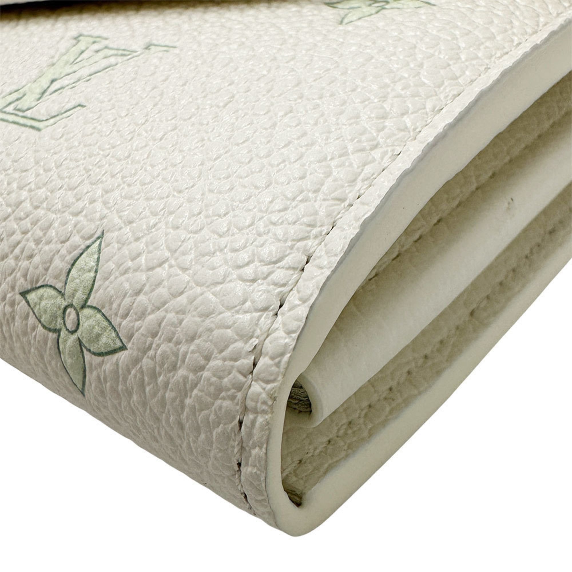 Louis Vuitton Louis Vuitton Monogram Empreinte Women's Long Wallet, Portefeuille Sarah Sweet Escape in Milky White (M27740), Green and Size ONE SIZE - 5 Thumbnail