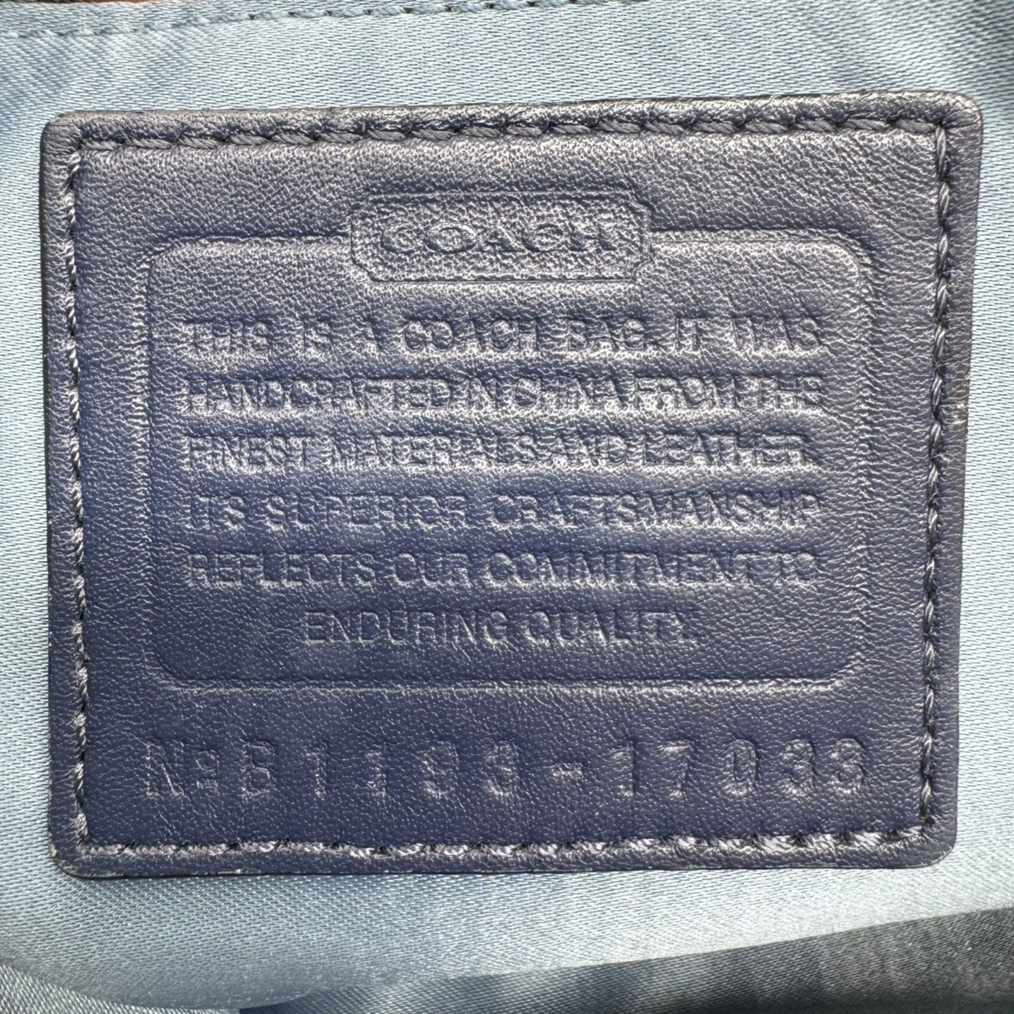 Coach COACH Shoulder Bag in Navy Patent Leather, 17033, Signature Op Art Collection, for Men and Women Size ONE SIZE - 20 Thumbnail
