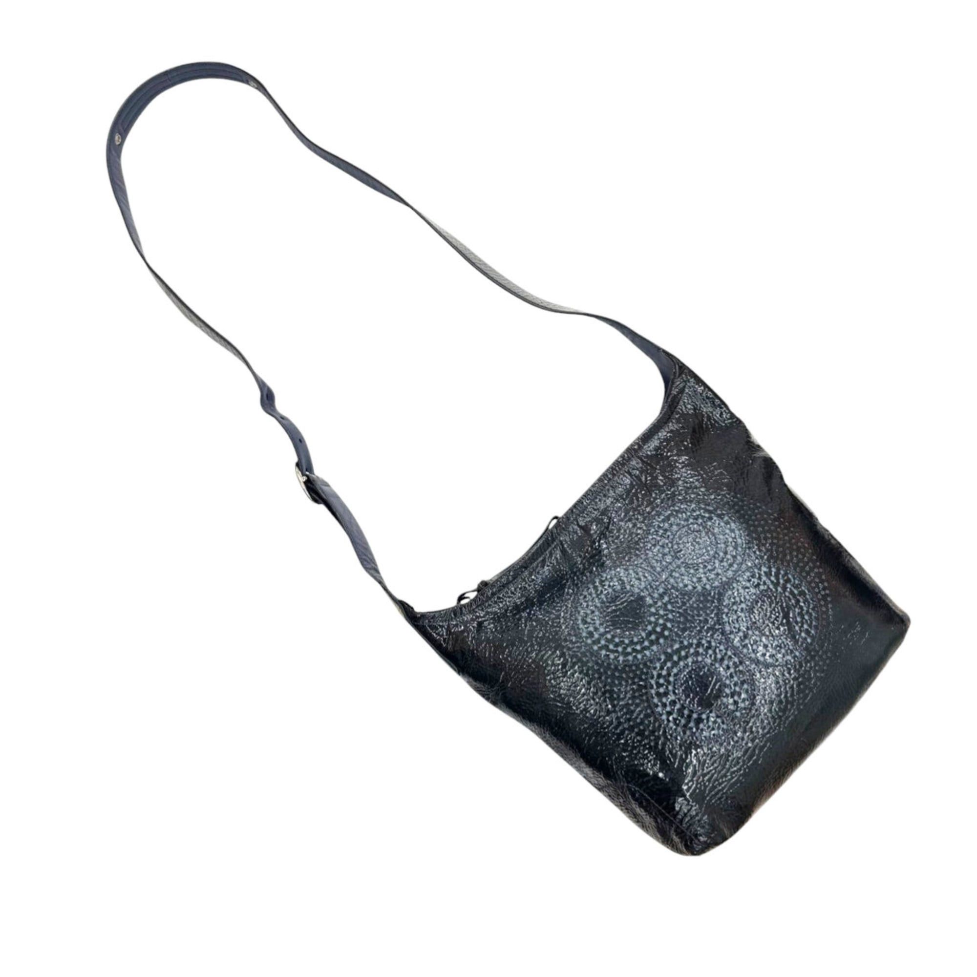 Coach COACH Shoulder Bag in Navy Patent Leather, 17033, Signature Op Art Collection, for Men and Women Size ONE SIZE - 16 Thumbnail