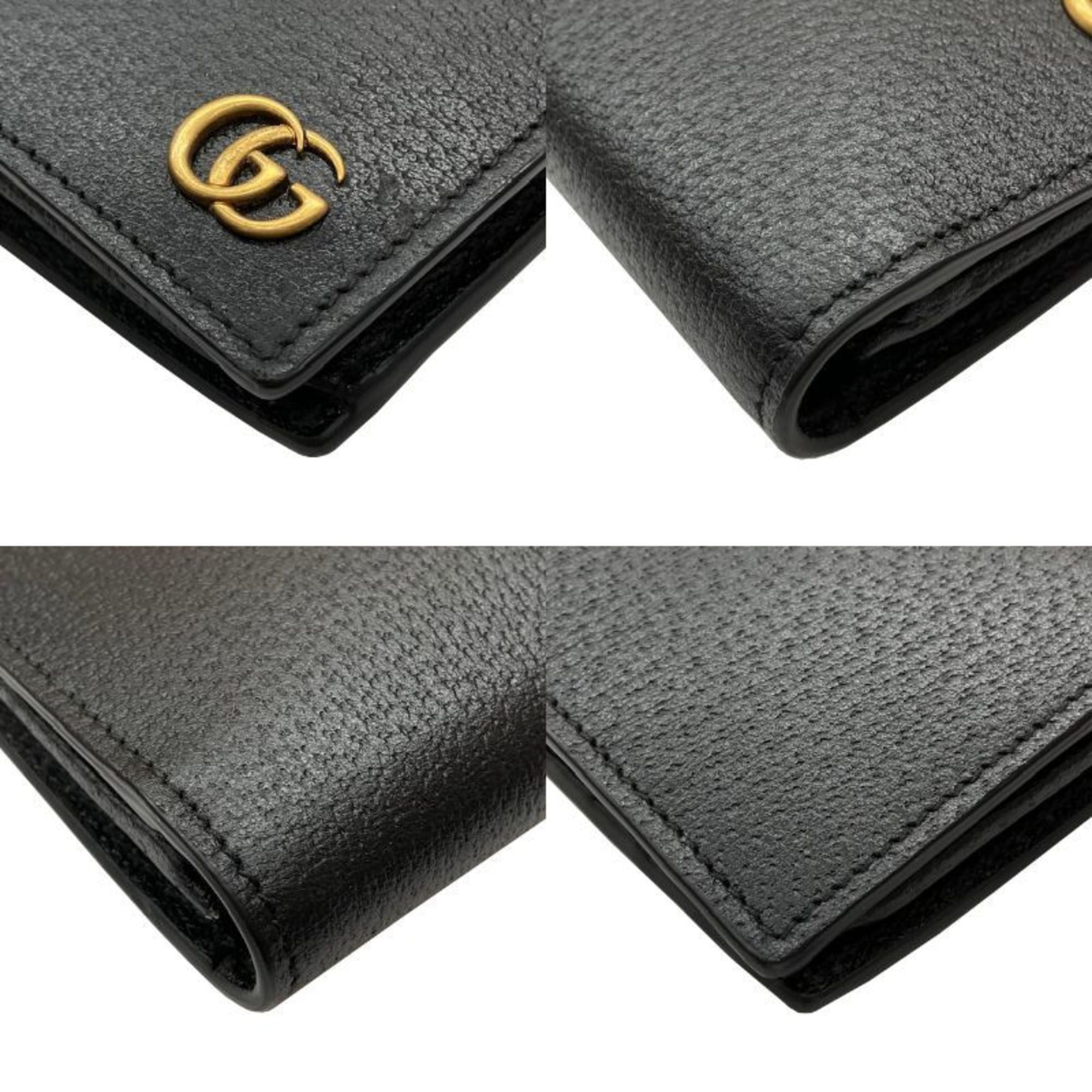 Gucci GUCCI GG Marmont Long Wallet 428740 Black Leather Bifold for Men and Women Size ONE SIZE - 3 Thumbnail