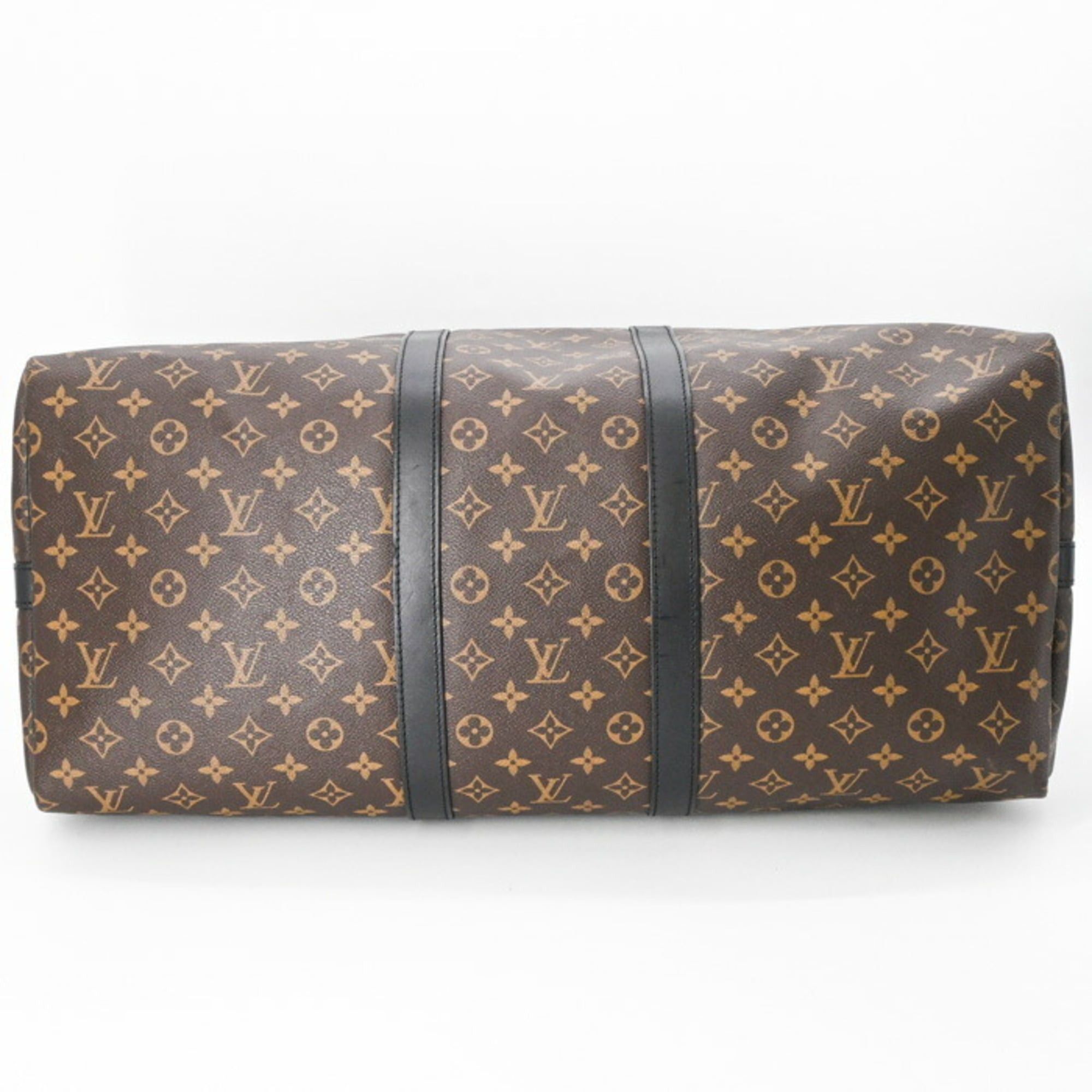 Louis Vuitton Louis Vuitton Boston Bag Monogram Macassar Keepall Bandouliere 55 Brown M56714 Size ONE SIZE - 6 Thumbnail