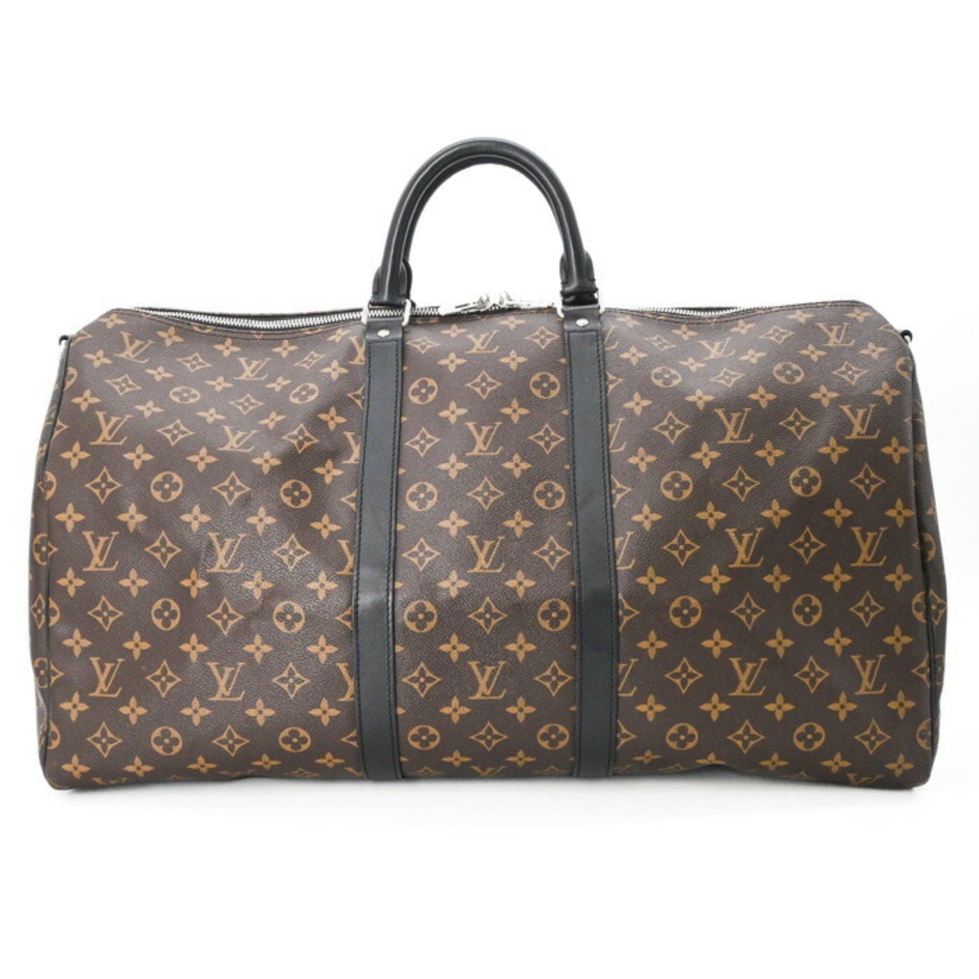 Louis Vuitton Louis Vuitton Boston Bag Monogram Macassar Keepall Bandouliere 55 Brown M56714 Size ONE SIZE - 2 Thumbnail