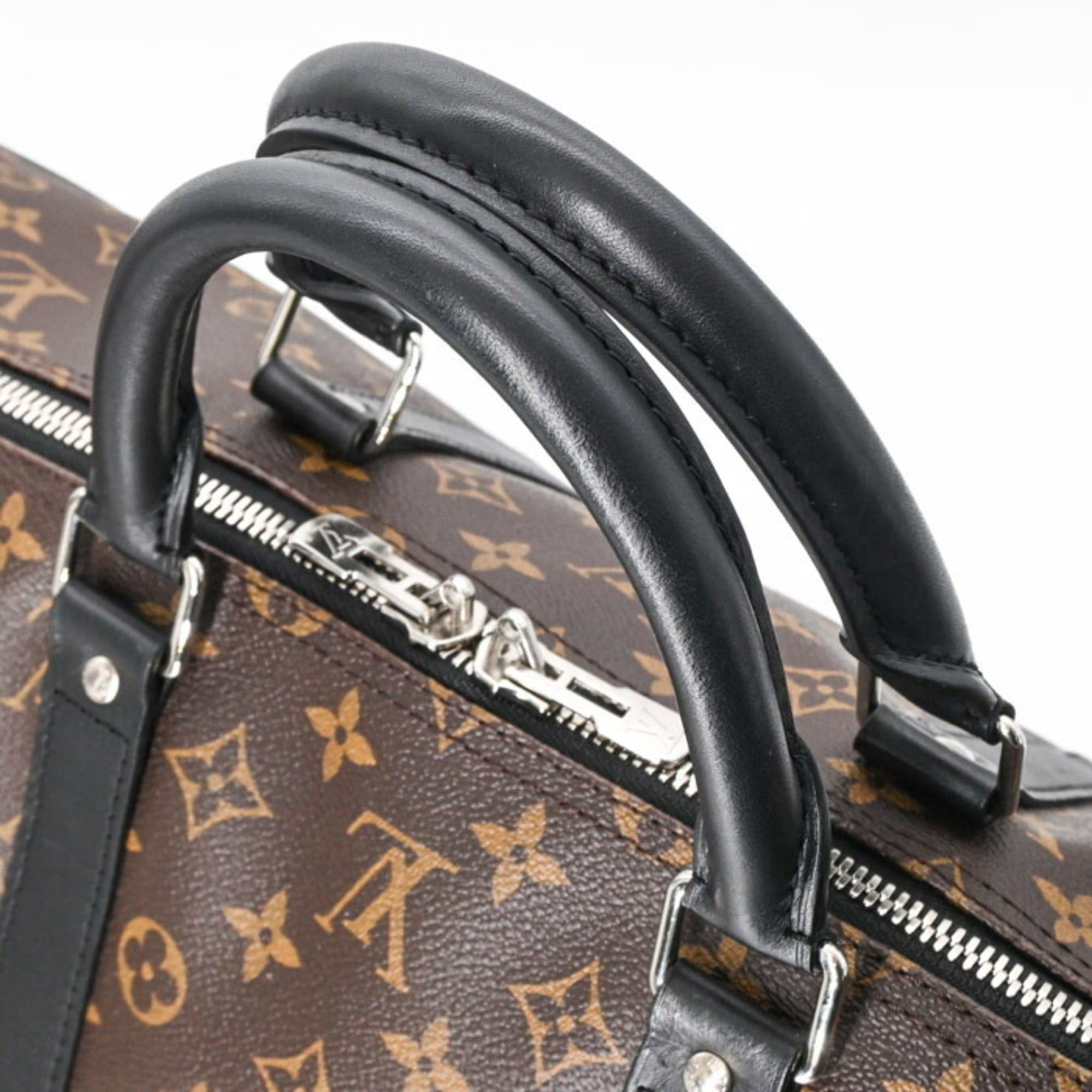 Louis Vuitton Louis Vuitton Boston Bag Monogram Macassar Keepall Bandouliere 55 Brown M56714 Size ONE SIZE - 7 Thumbnail