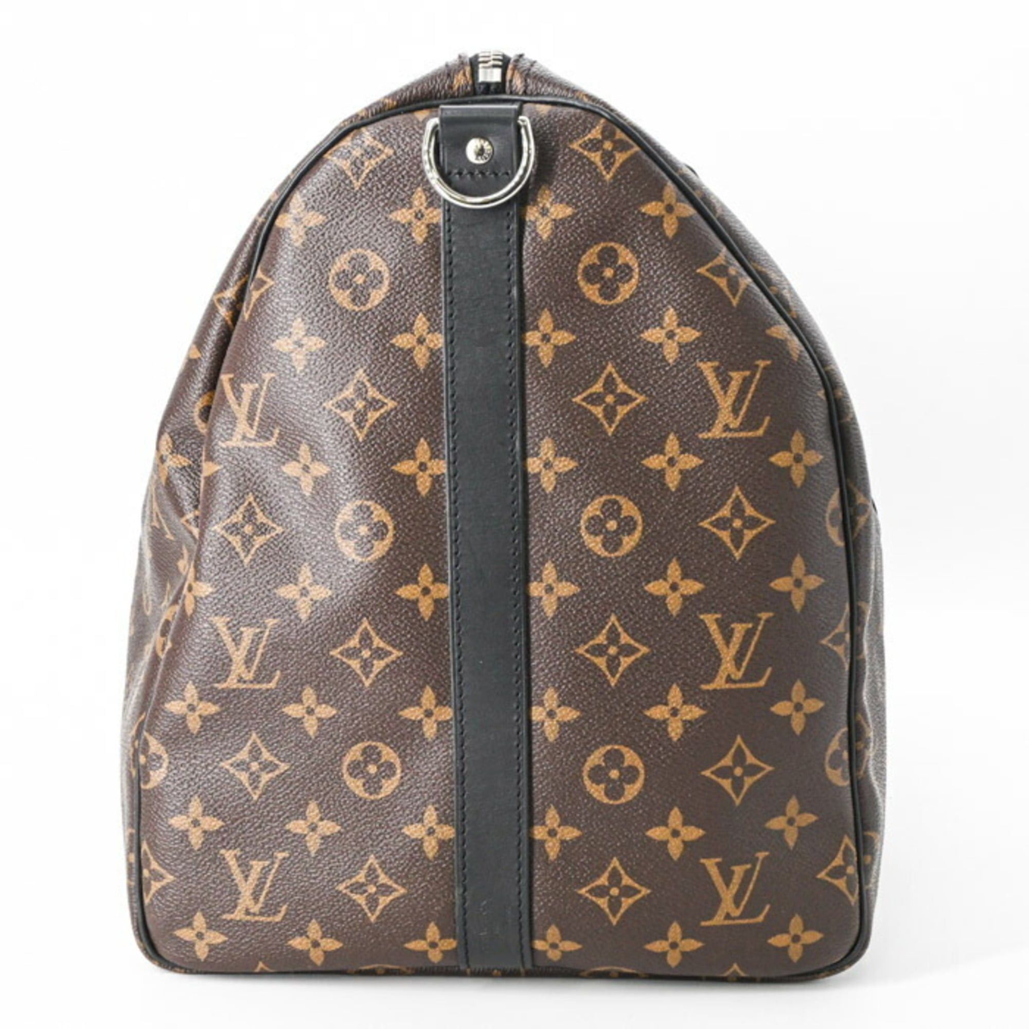 Louis Vuitton Louis Vuitton Boston Bag Monogram Macassar Keepall Bandouliere 55 Brown M56714 Size ONE SIZE - 4 Thumbnail
