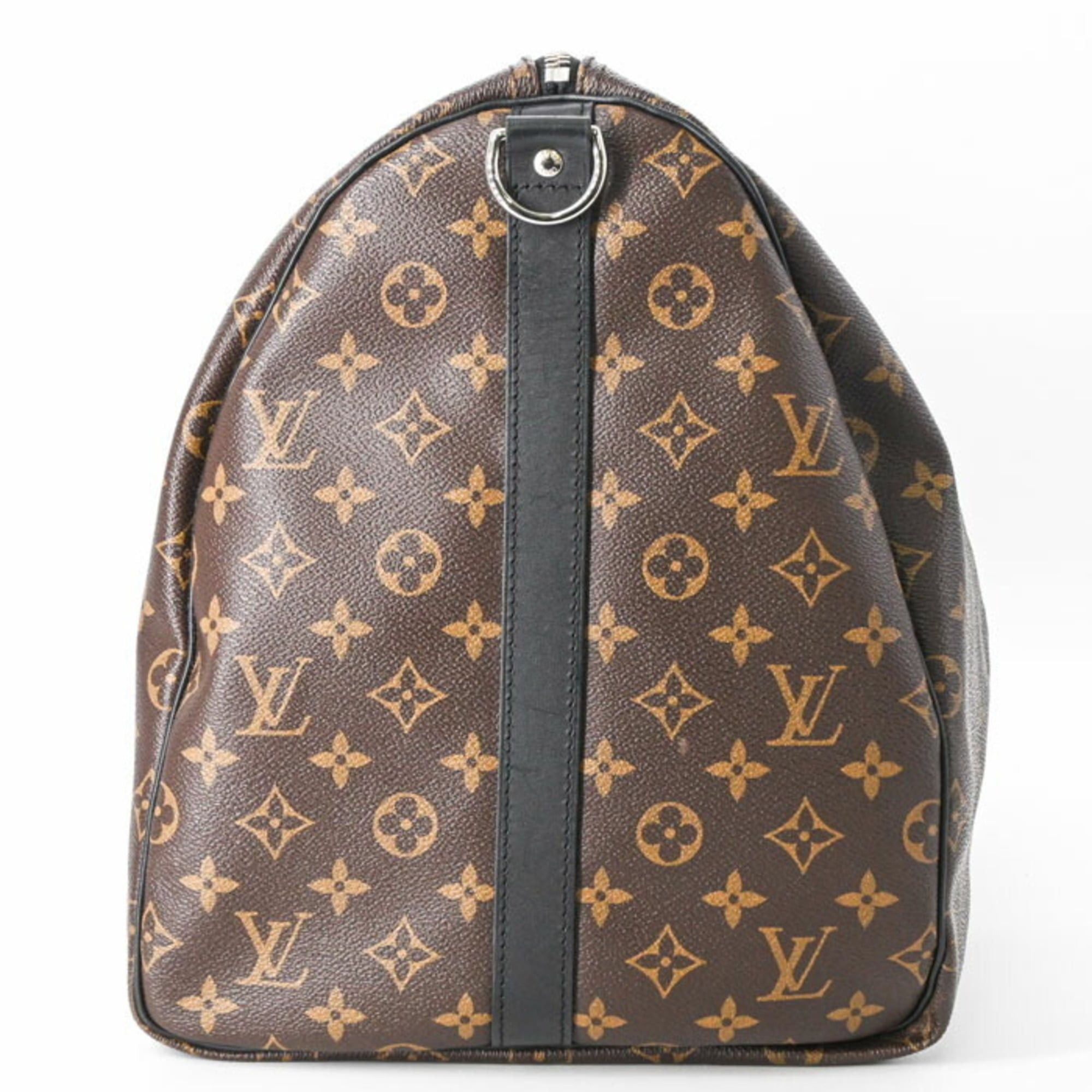 Louis Vuitton Louis Vuitton Boston Bag Monogram Macassar Keepall Bandouliere 55 Brown M56714 Size ONE SIZE - 5 Thumbnail