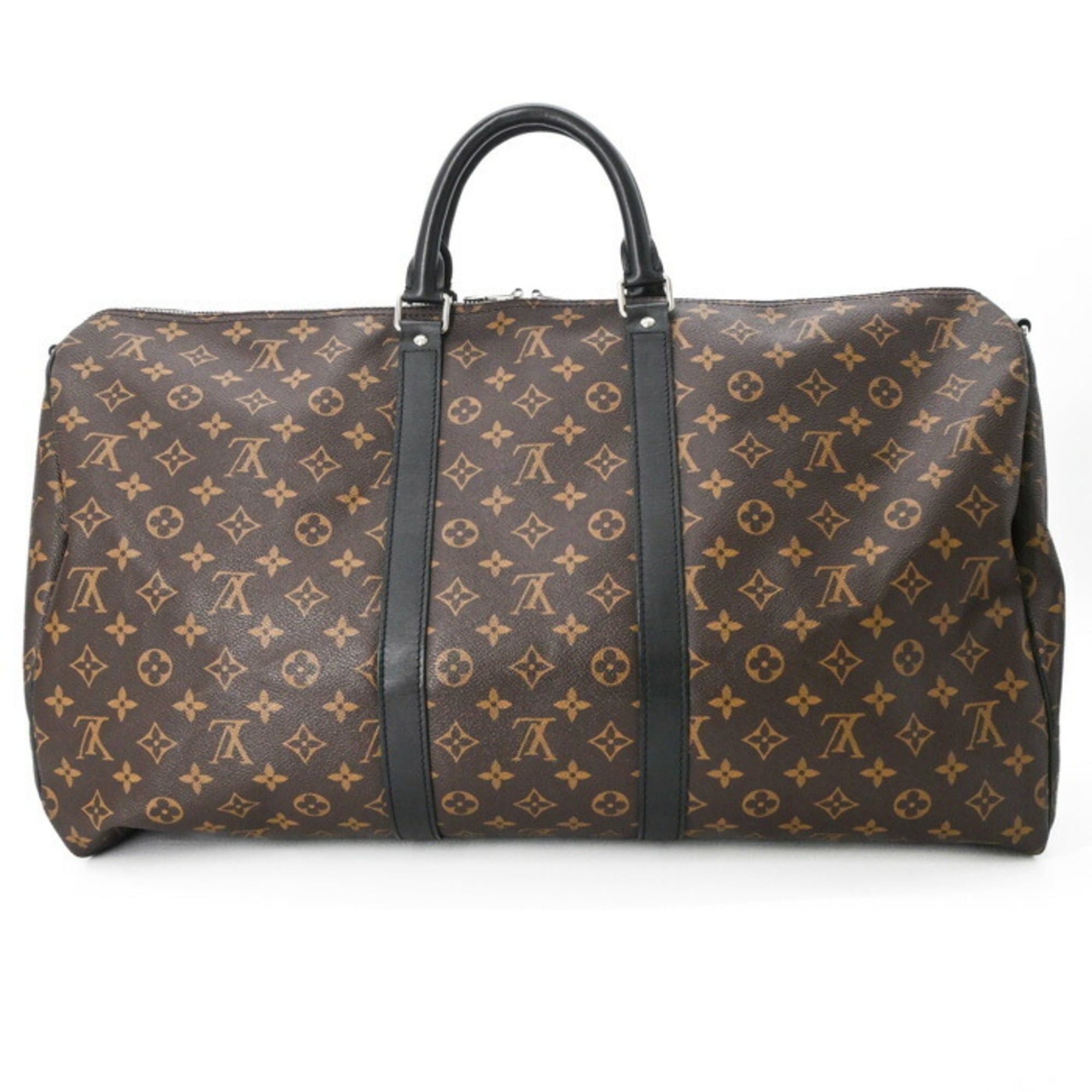Louis Vuitton Louis Vuitton Boston Bag Monogram Macassar Keepall Bandouliere 55 Brown M56714 Size ONE SIZE - 3 Thumbnail