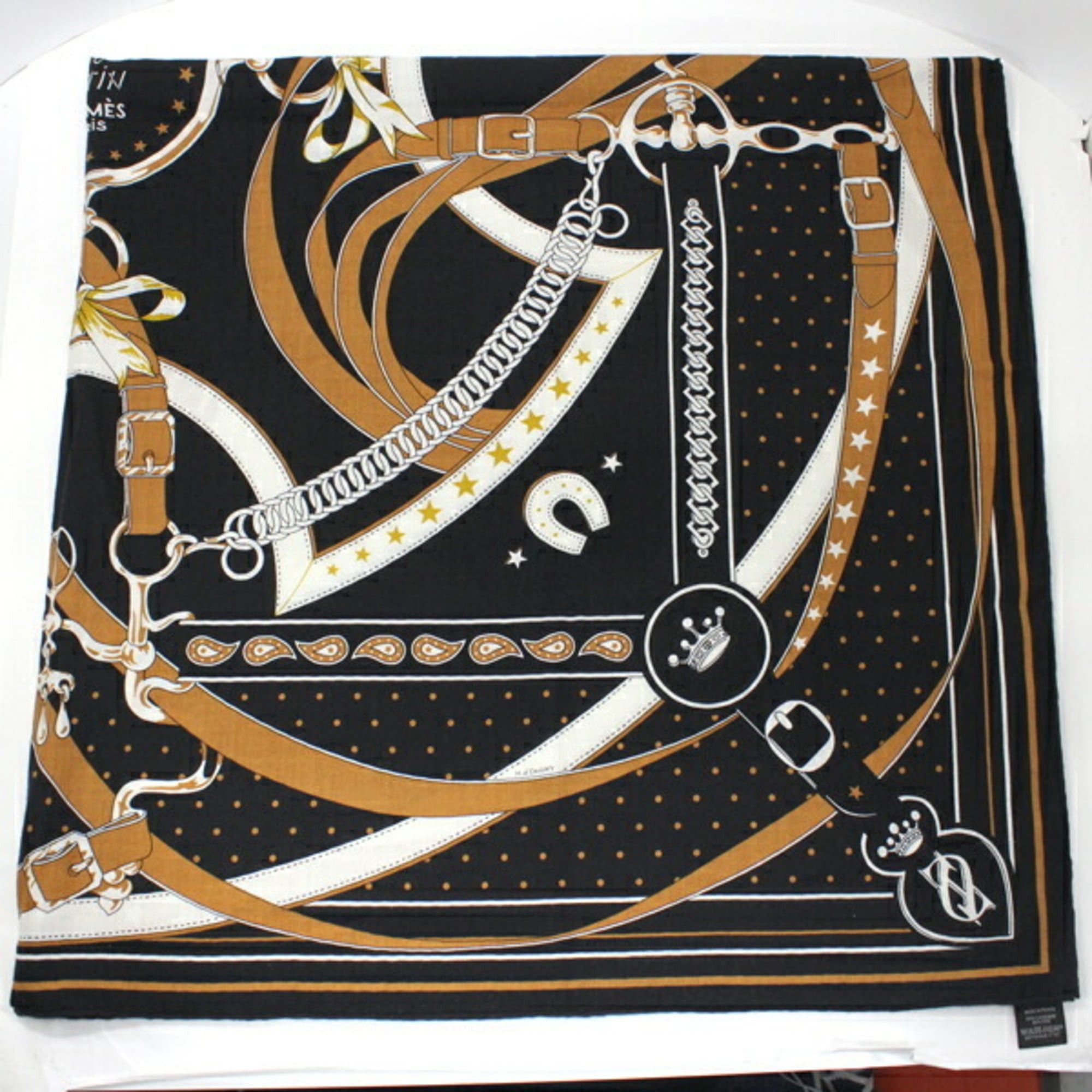 Hermes Hermes Hermès Carré Geant Shawl, Size 140, Morning Walk, Black, Cashmere and Silk, Women's, T5385 Size ONE SIZE - 7 Thumbnail