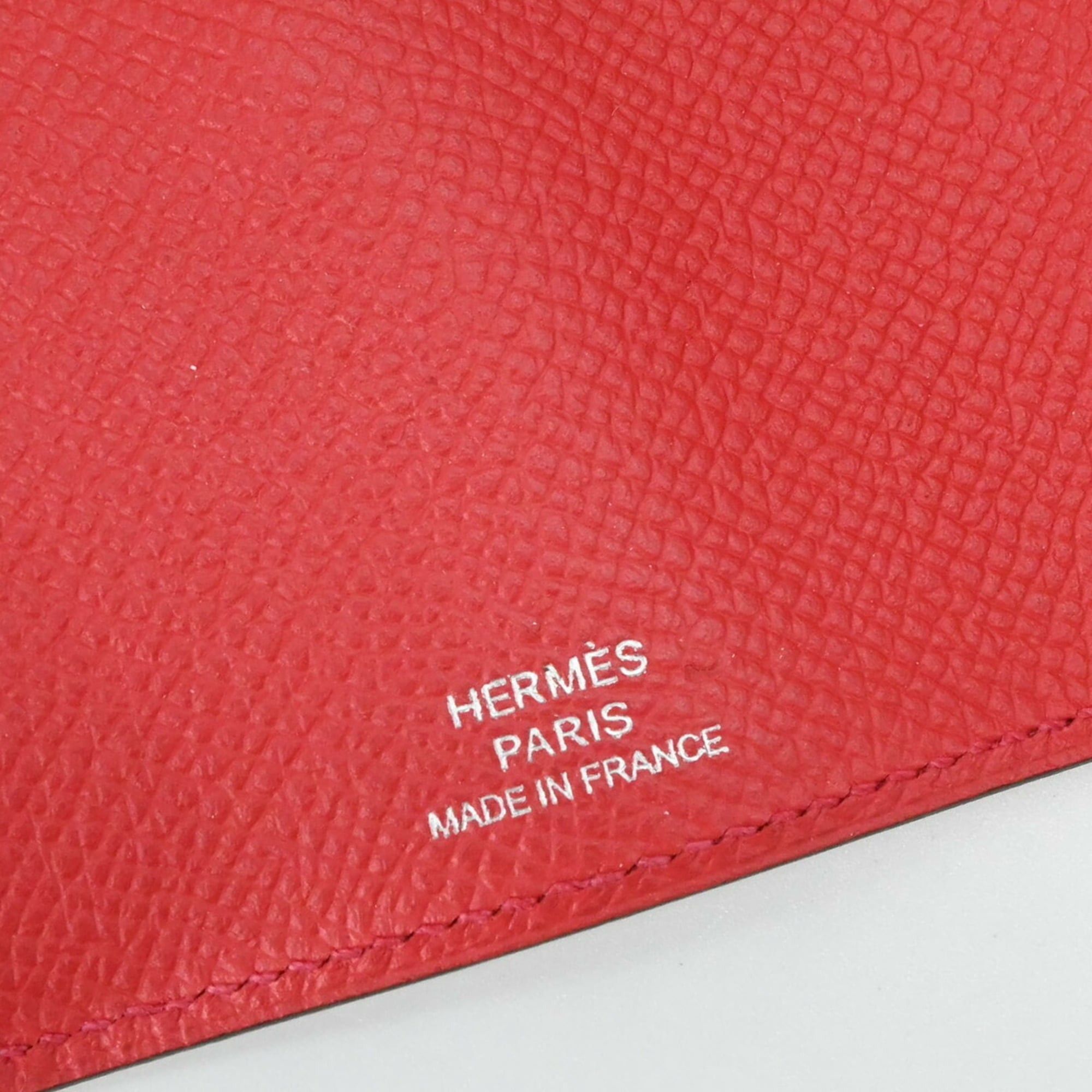Hermes HERMES Bearn 4-ring key case in Epsom leather with Rouge Coupe pattern pink red, #C Size ONE SIZE - 8 Thumbnail