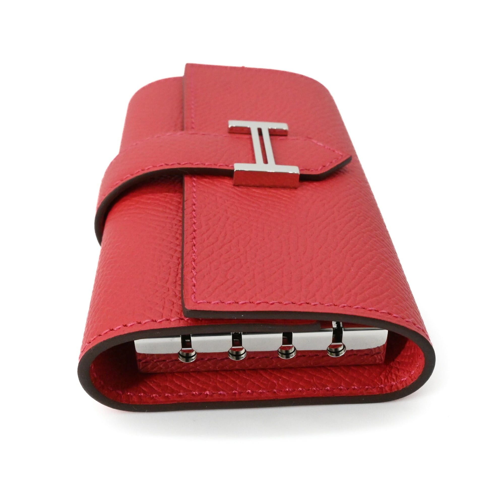 Hermes HERMES Bearn 4-ring key case in Epsom leather with Rouge Coupe pattern pink red, #C Size ONE SIZE - 6 Thumbnail