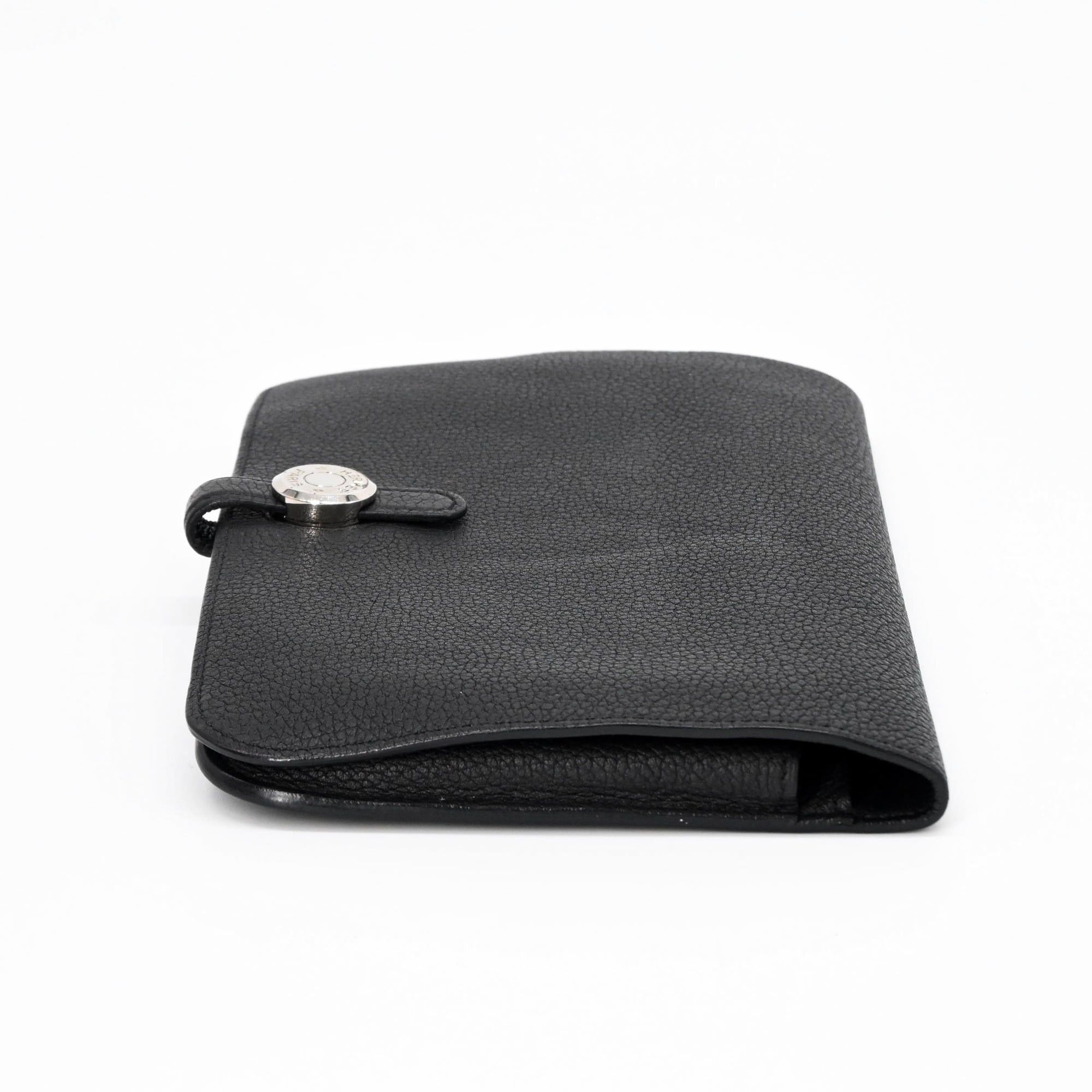 Hermes HERMES Dogon GM Duo Evercolor Leather Long Wallet, Black, Women's, Coin #T Size ONE SIZE - 4 Thumbnail