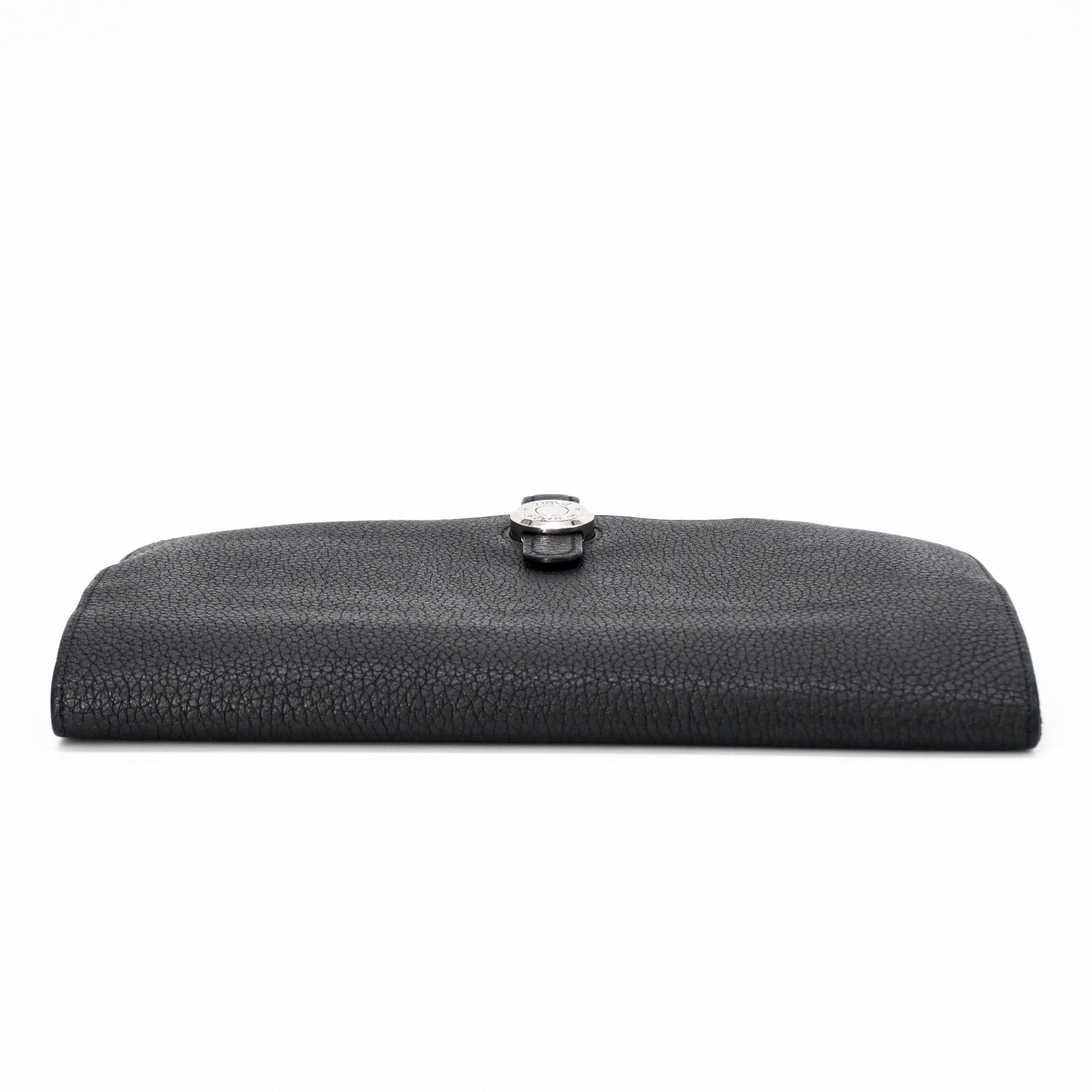 Hermes HERMES Dogon GM Duo Evercolor Leather Long Wallet, Black, Women's, Coin #T Size ONE SIZE - 6 Thumbnail