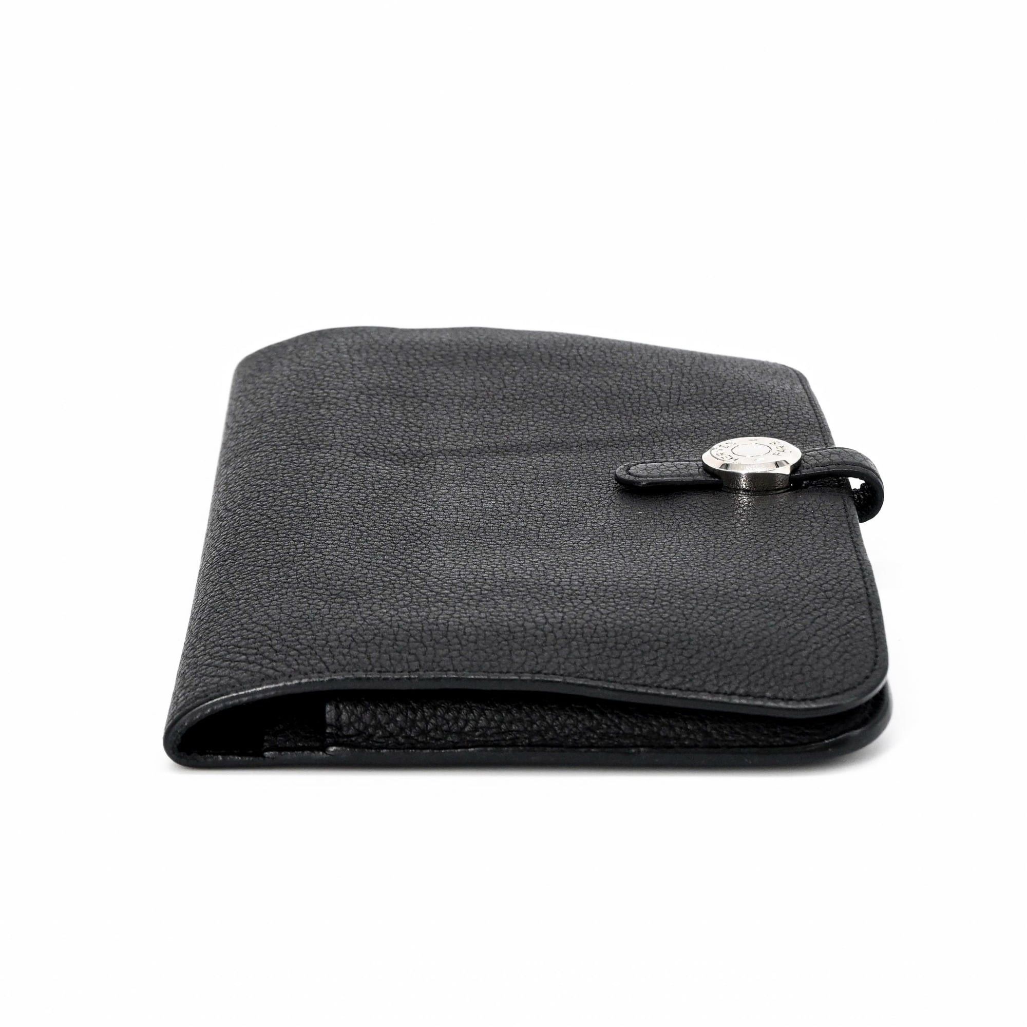 Hermes HERMES Dogon GM Duo Evercolor Leather Long Wallet, Black, Women's, Coin #T Size ONE SIZE - 3 Thumbnail