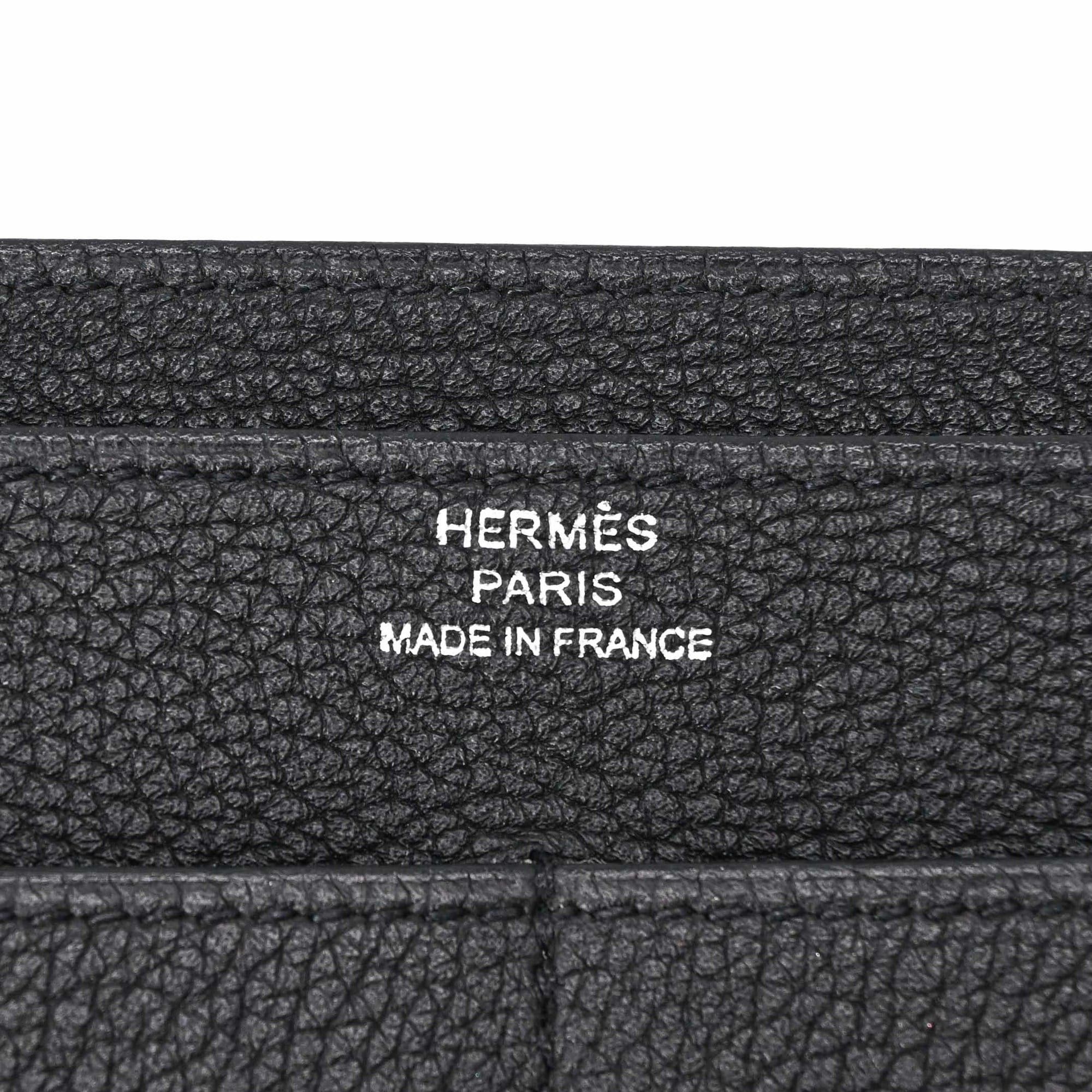 Hermes HERMES Dogon GM Duo Evercolor Leather Long Wallet, Black, Women's, Coin #T Size ONE SIZE - 13 Thumbnail
