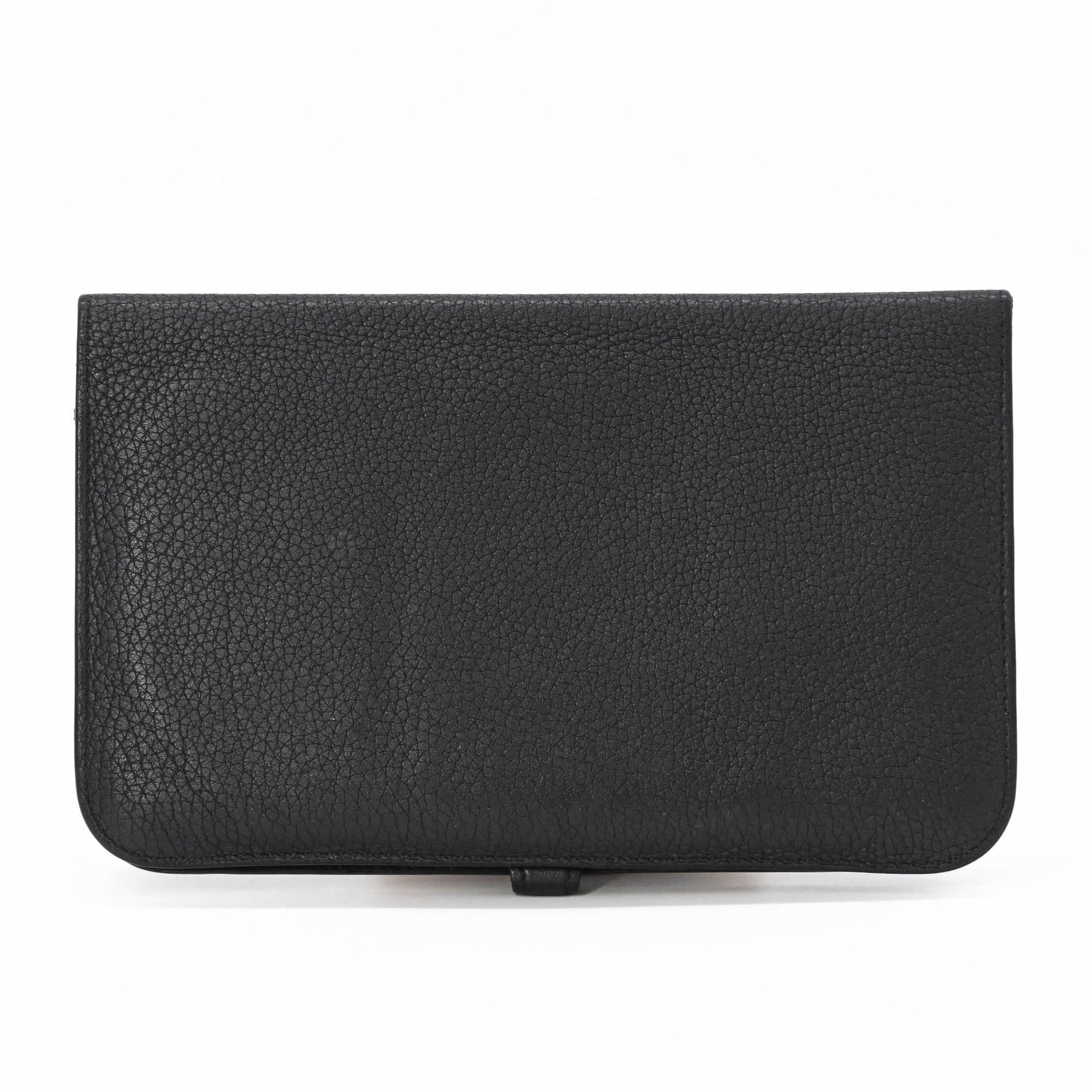 Hermes HERMES Dogon GM Duo Evercolor Leather Long Wallet, Black, Women's, Coin #T Size ONE SIZE - 2 Thumbnail