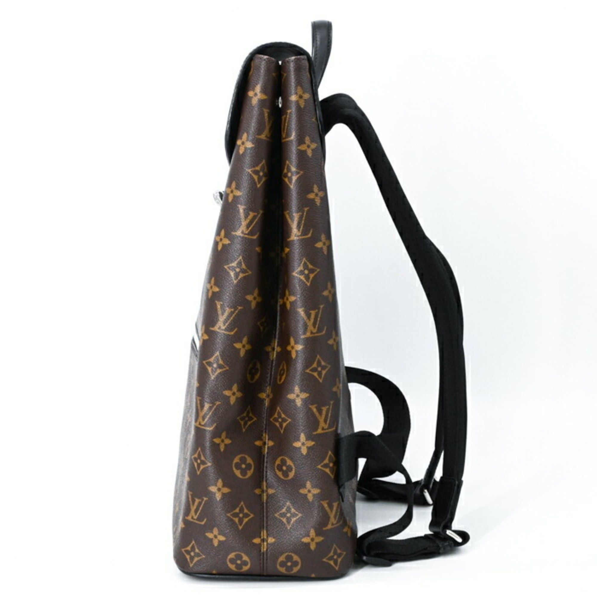 Louis Vuitton LOUIS VUITTON Monogram Macassar Parc Backpack, Leather, Brown and Black, M40637 Size ONE SIZE - 4 Thumbnail