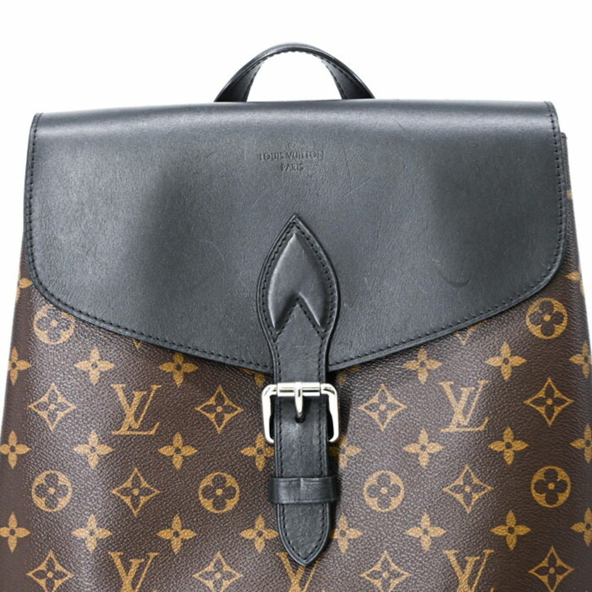 Louis Vuitton LOUIS VUITTON Monogram Macassar Parc Backpack, Leather, Brown and Black, M40637 Size ONE SIZE - 7 Thumbnail