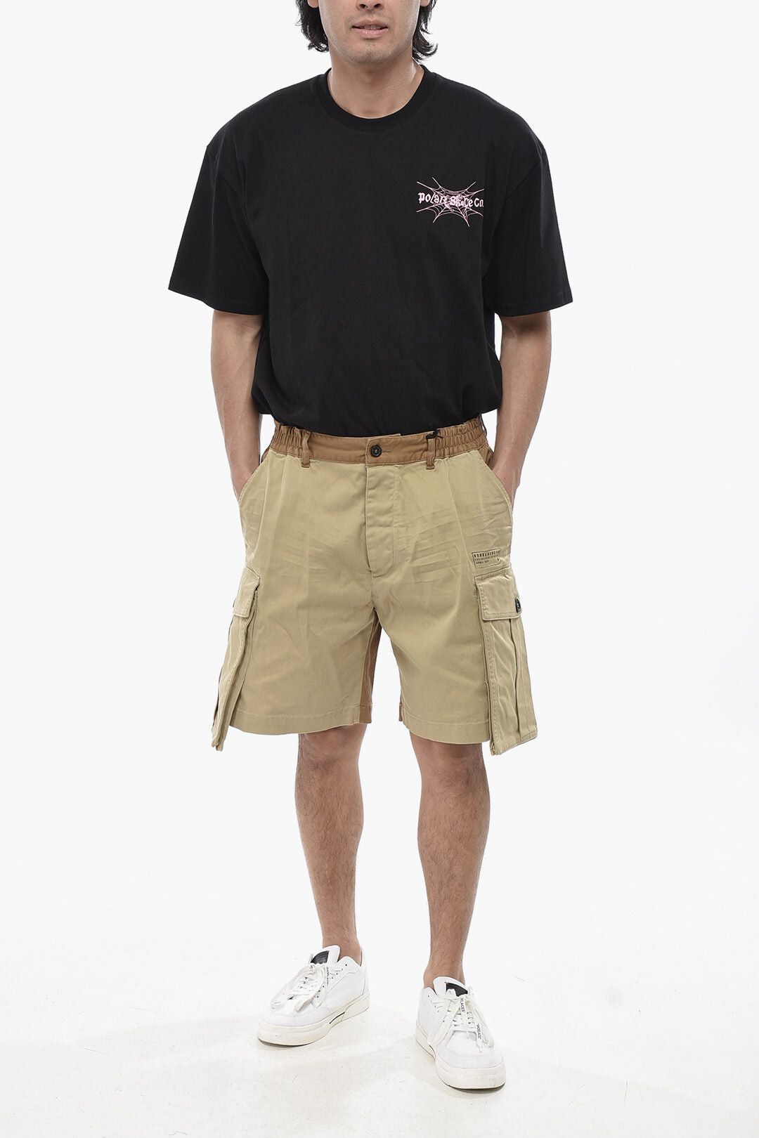 Two-Tone Cargo Shorts with Logo