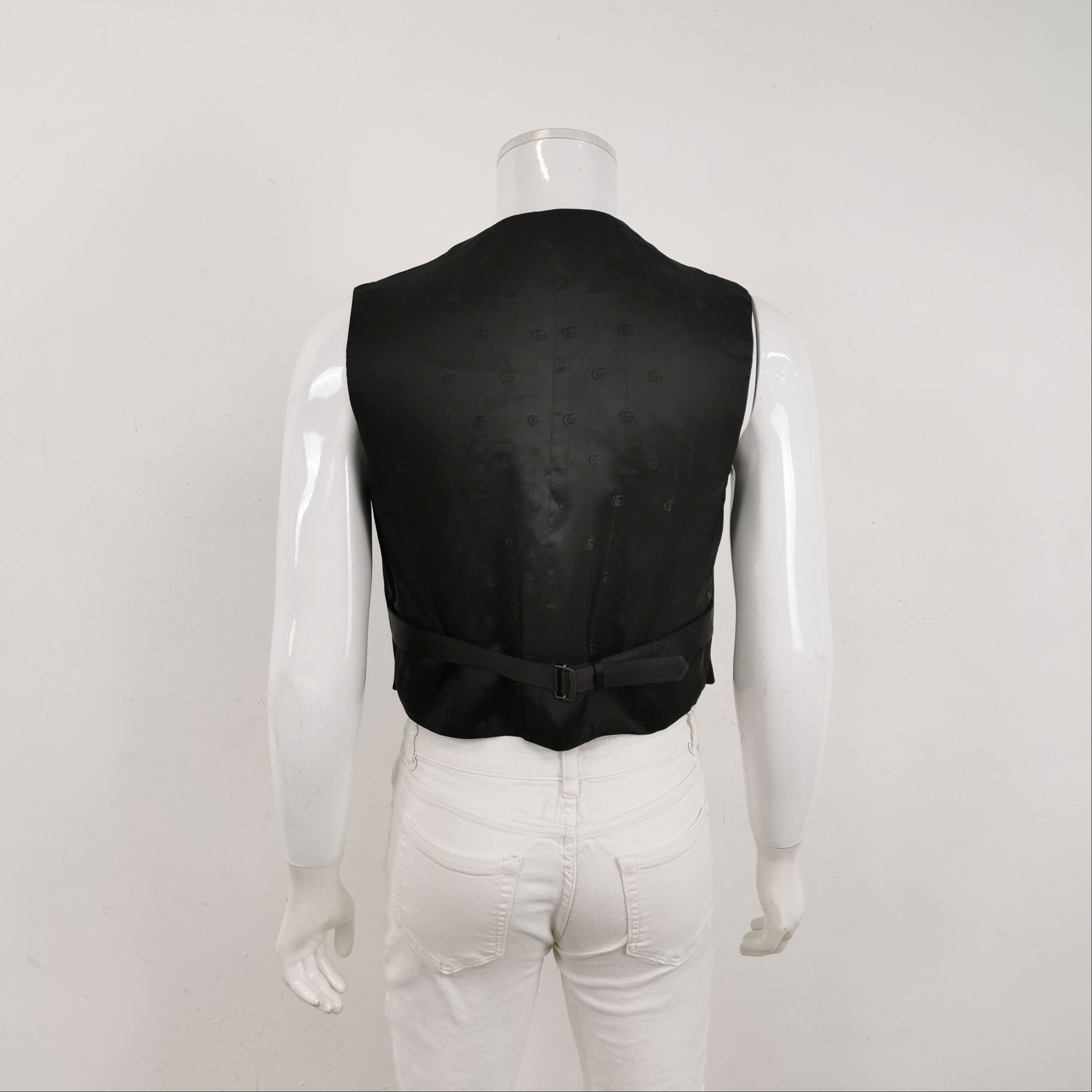 Gucci Gucci Silk Blend Solid Double G Logo Vest Size US 27 - 4 Thumbnail