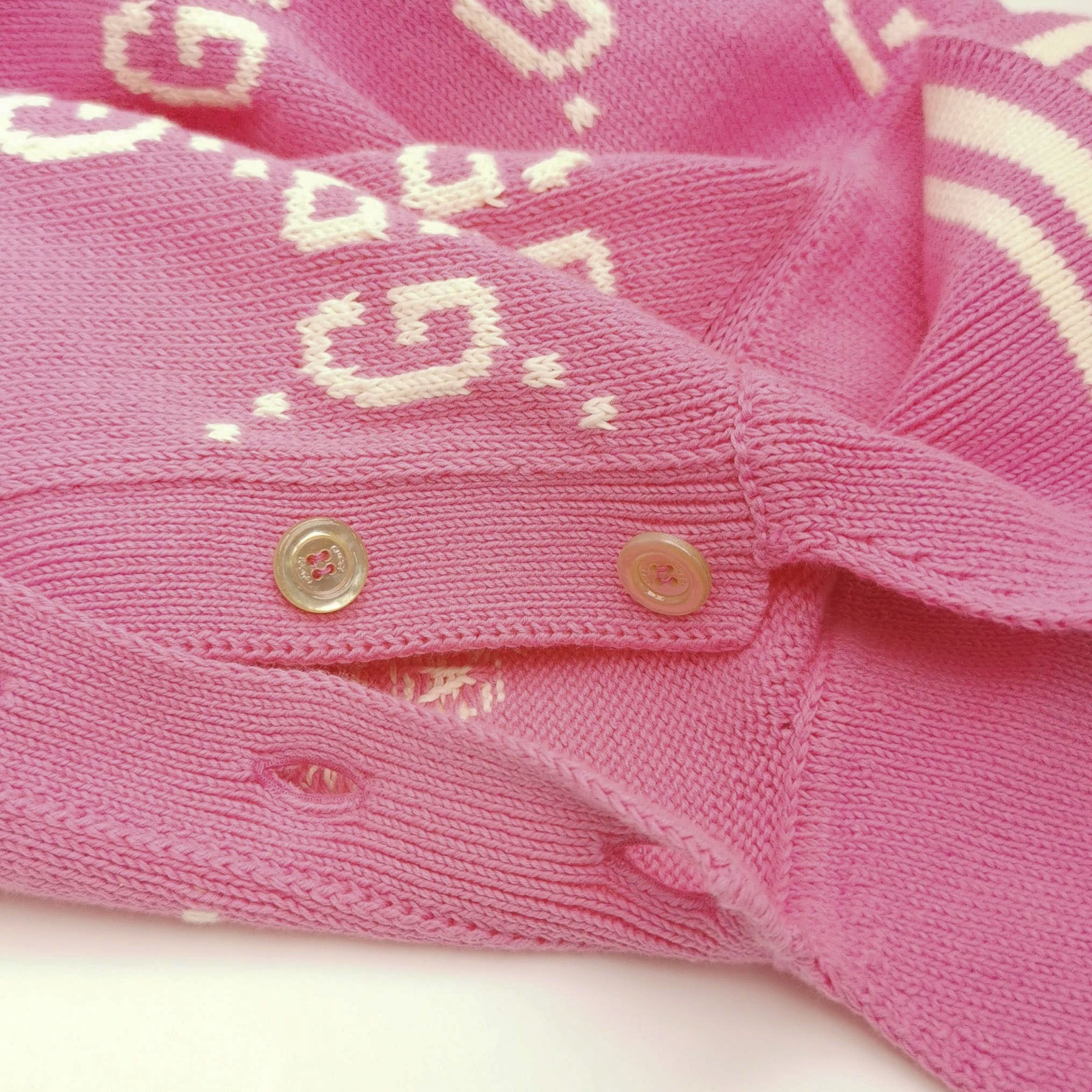 Gucci Gucci Pink GG Monogram Polo Knit Sweater S Size US S / EU 44-46 / 1 - 5 Thumbnail