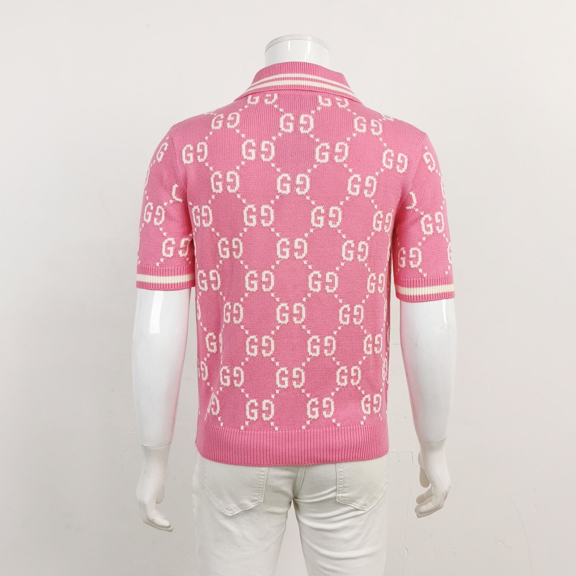 Gucci Gucci Pink GG Monogram Polo Knit Sweater S Size US S / EU 44-46 / 1 - 4 Thumbnail