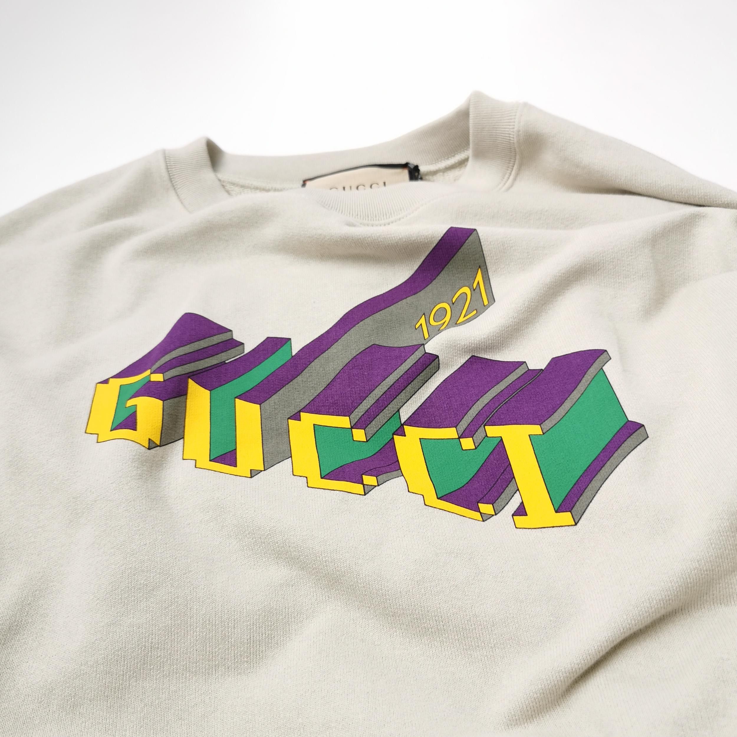 Gucci Gucci Beige 1921 3D Logo Oversized Sweatshirt Size US XL / EU 56 / 4 - 5 Thumbnail
