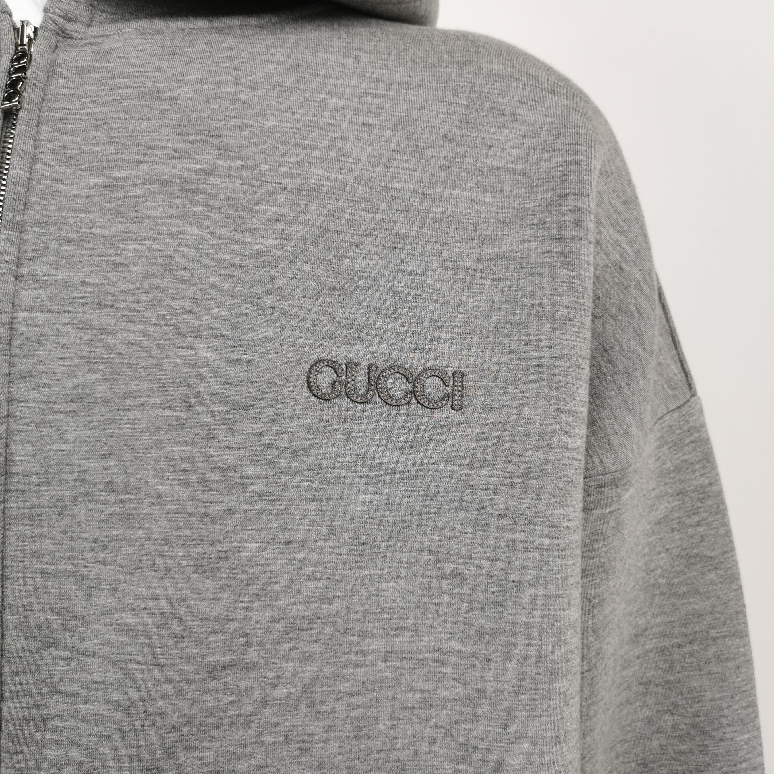 Gucci Gucci Kids 10Y Gray Zip-Up Logo Hoodie Size US M / EU 48-50 / 2 - 6 Thumbnail
