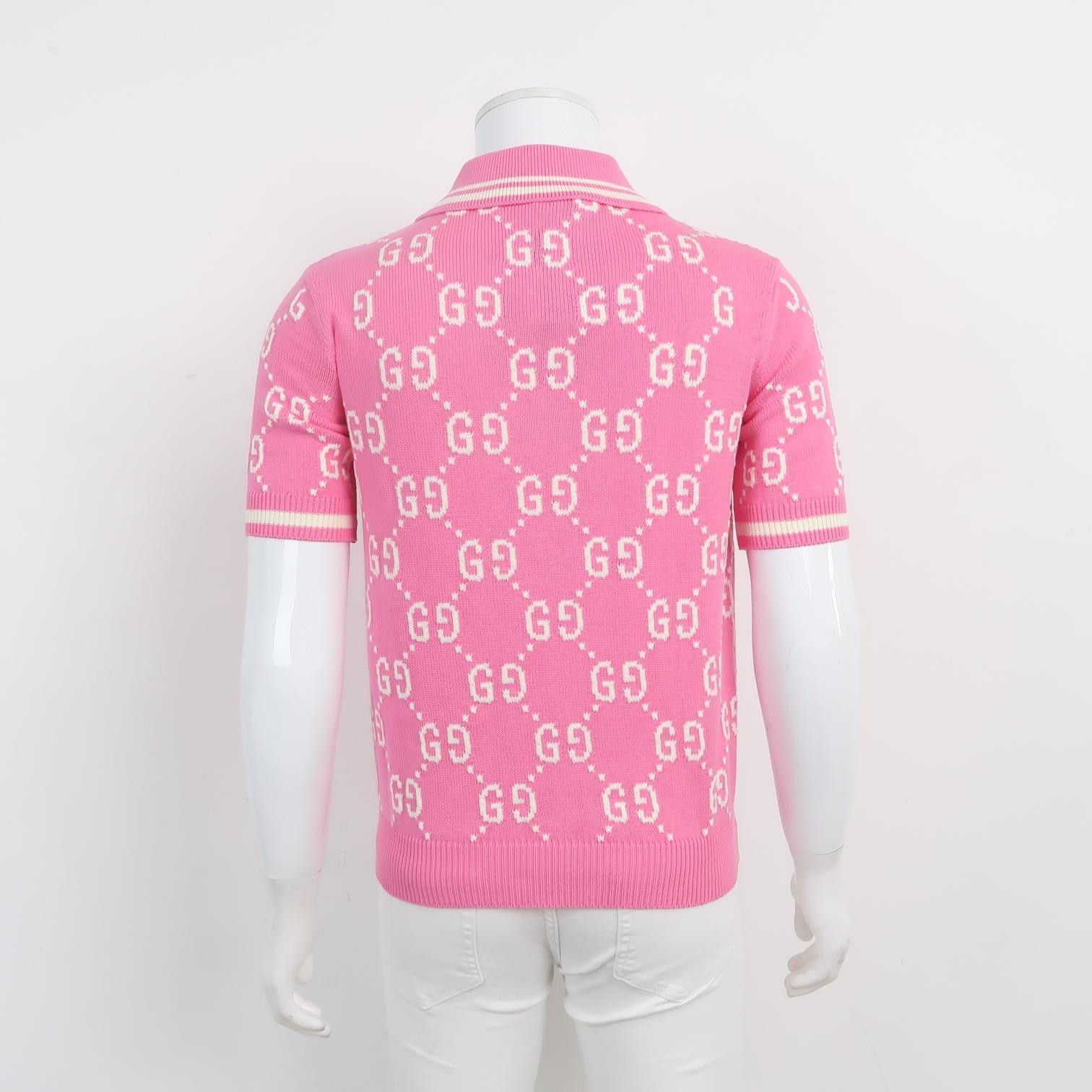 Gucci Gucci Pink GG Pattern Short-Sleeve Sweater XS Size US L / EU 52-54 / 3 - 4 Thumbnail