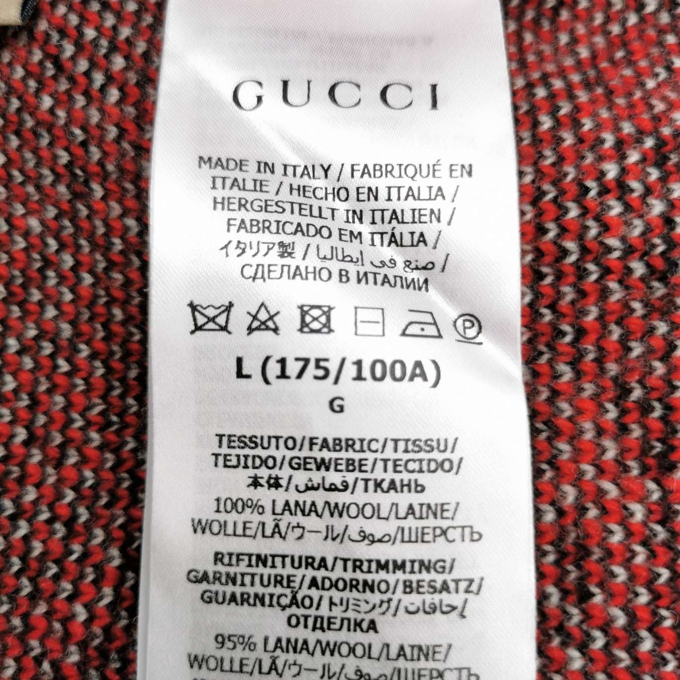 Gucci Gucci Red Wool Double G Skunk Print L Sweater Size US L / EU 52-54 / 3 - 9 Thumbnail