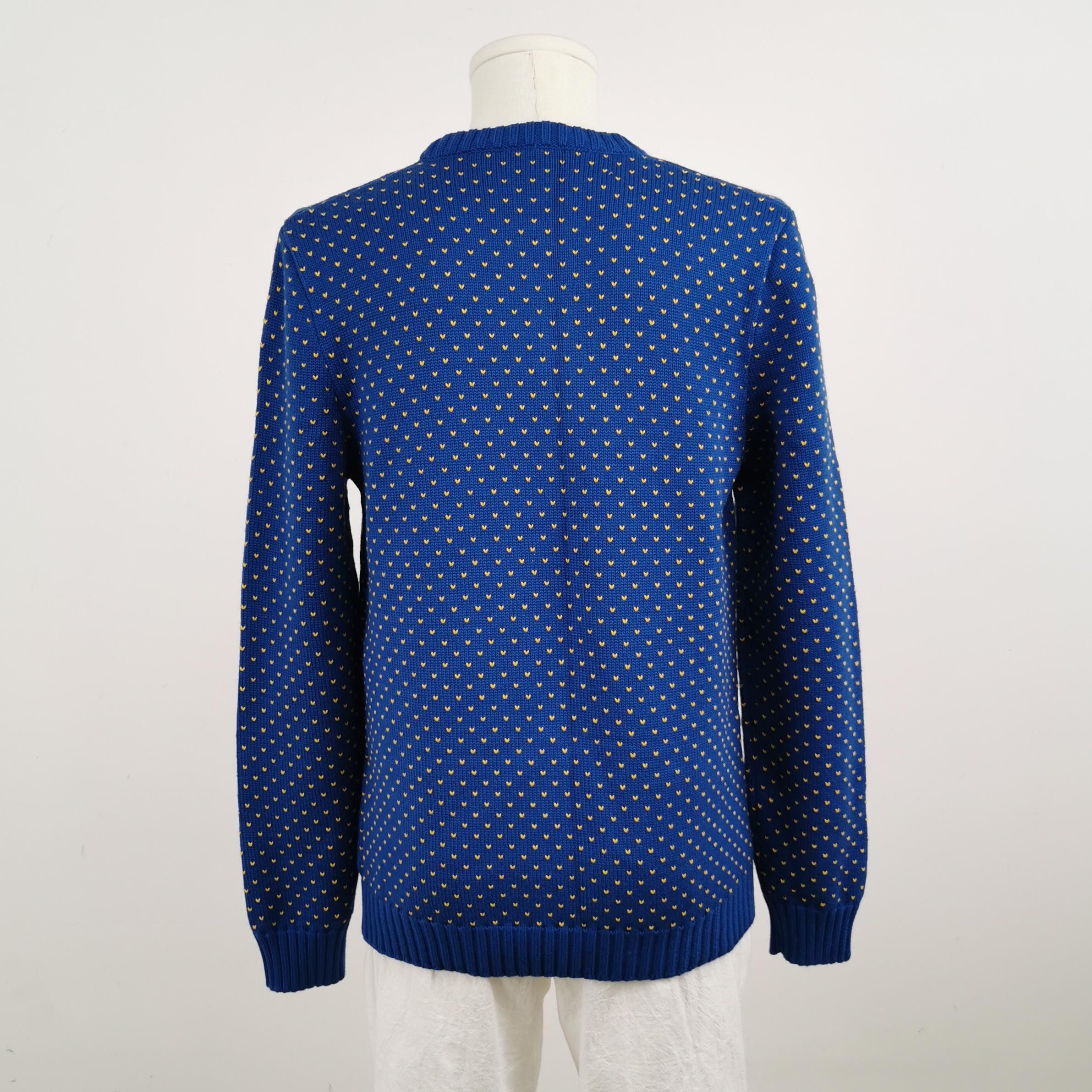 Gucci Gucci Blue Apple Heart Pattern Crewneck Sweater Size US S / EU 44-46 / 1 - 5 Thumbnail