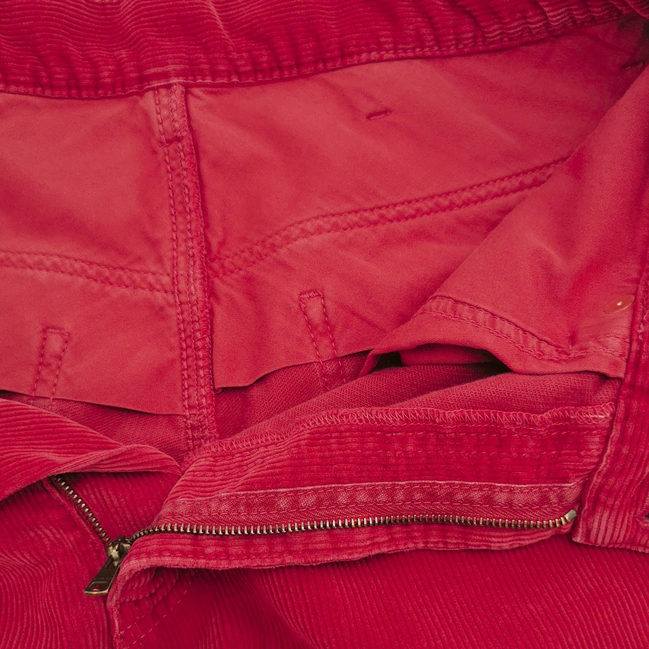 Gucci Gucci Men's Logo Cotton Red Pants 29 Size US 29 - 10 Thumbnail