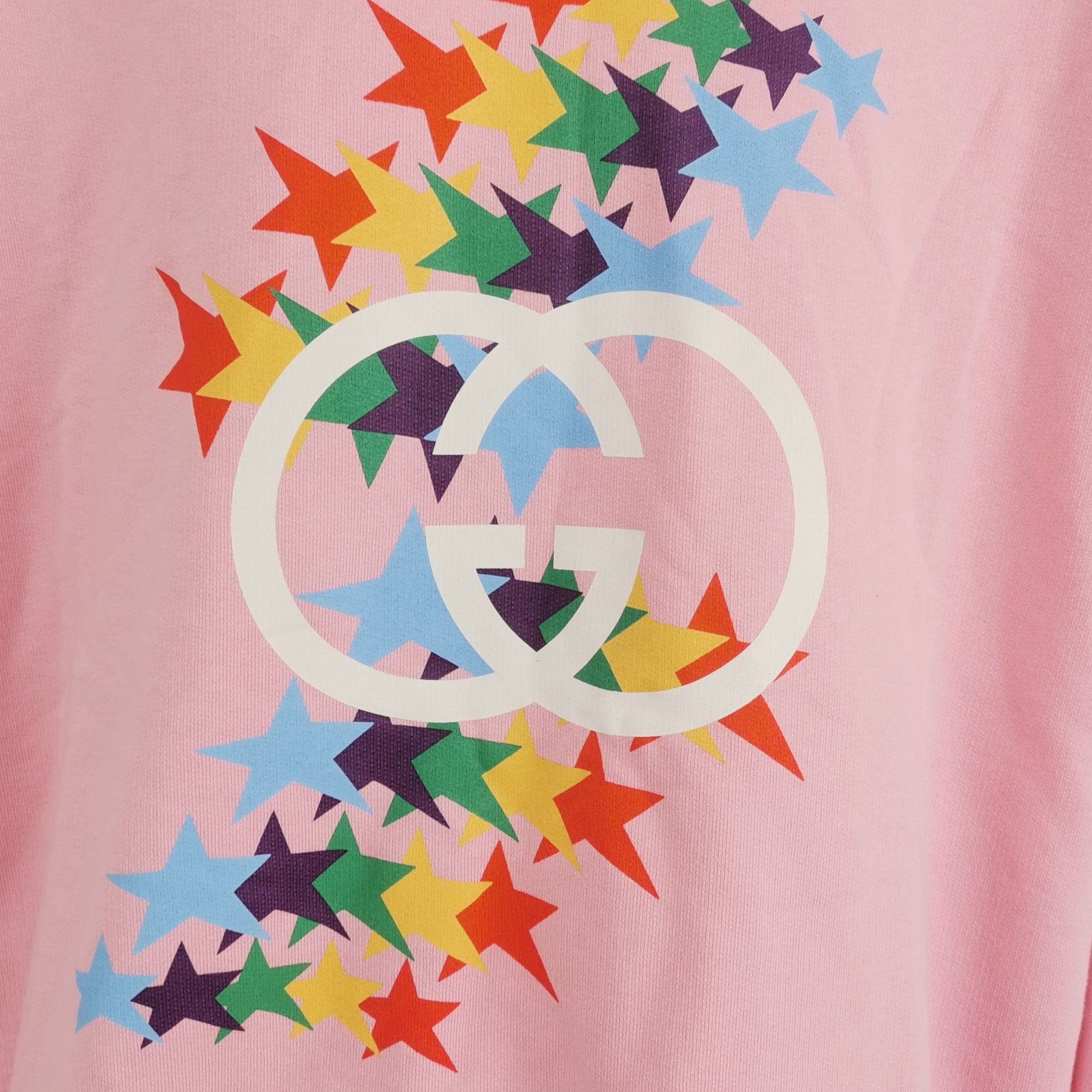 Gucci Gucci Pink Rainbow Stars Double G Crewneck Sweatshirt XXL Size US XXL / EU 58 / 5 - 5 Thumbnail