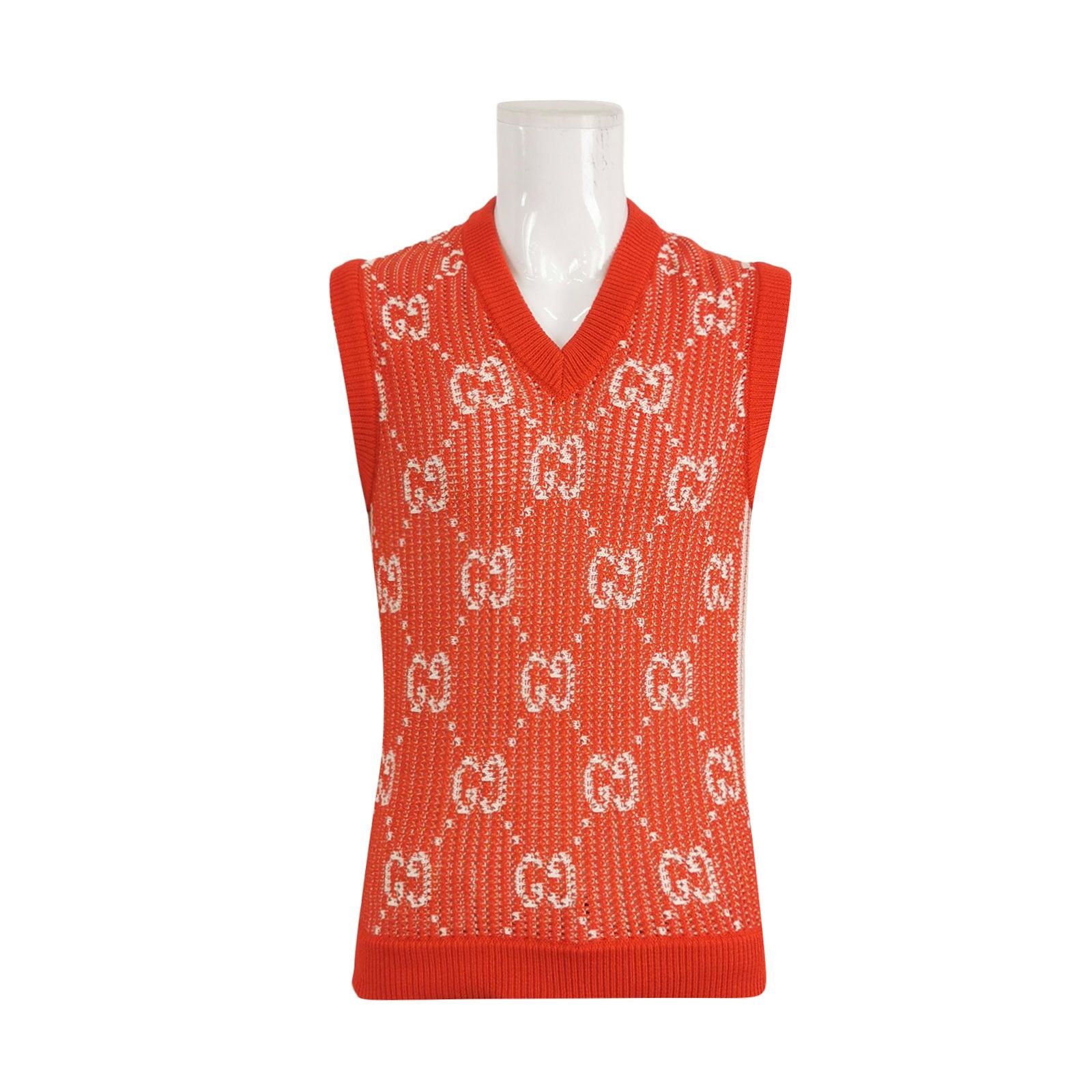 Gucci Gucci Red Double G Logo V-Neck Vest S Size US S / EU 44-46 / 1 - 2 Thumbnail