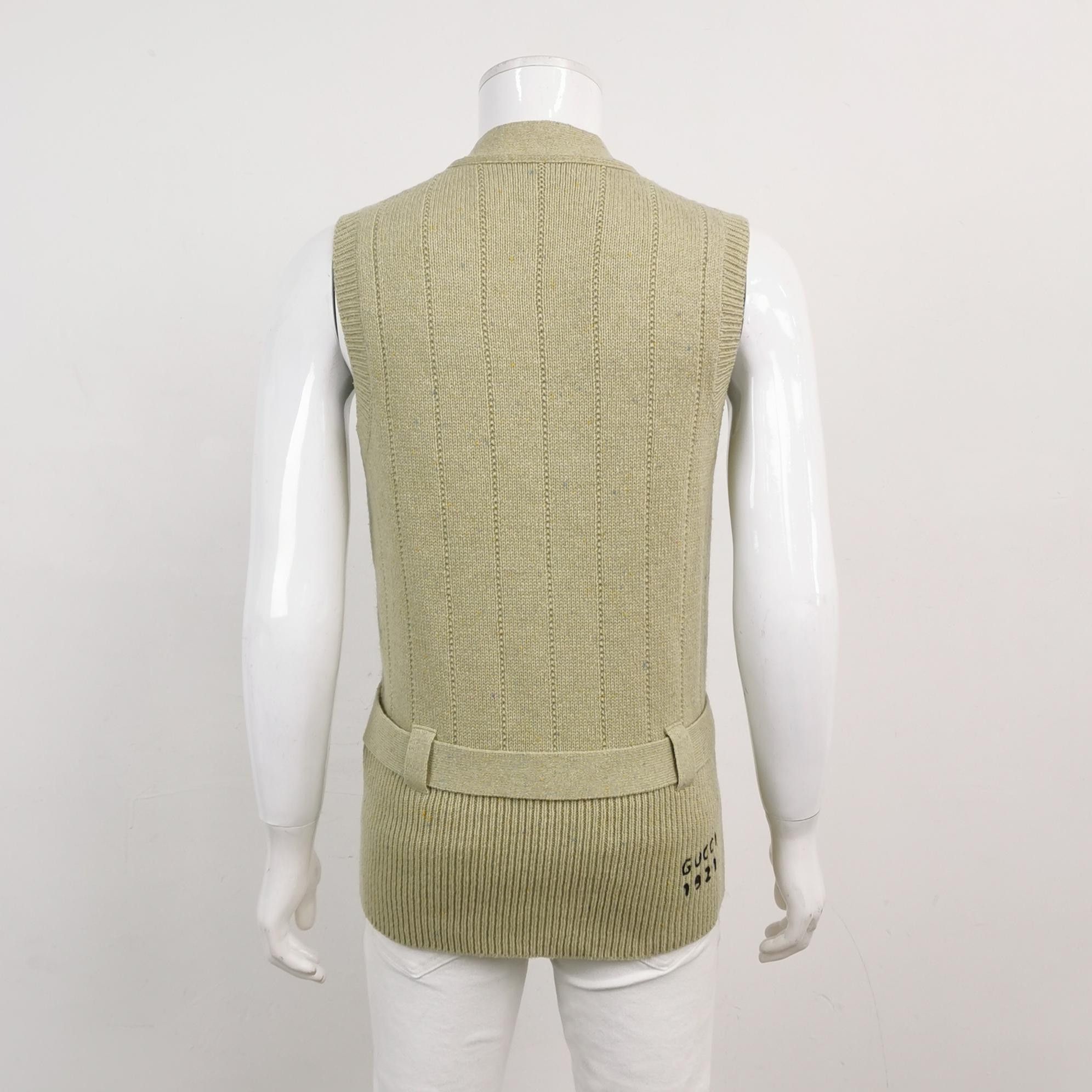 Gucci Gucci Wool V-Neck Belted Vest M Size US M / EU 48-50 / 2 - 4 Thumbnail