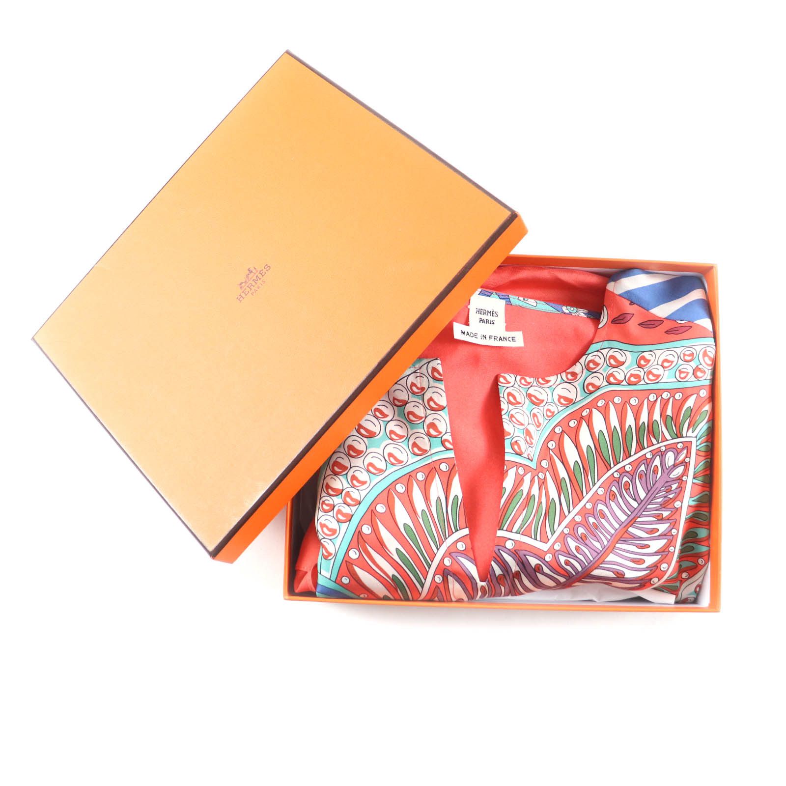 Hermes Hermes Hermès 34 Silk Short Sleeve Shirt Textile Tops DUTY FREE for USA Size ONE SIZE - 2 Thumbnail