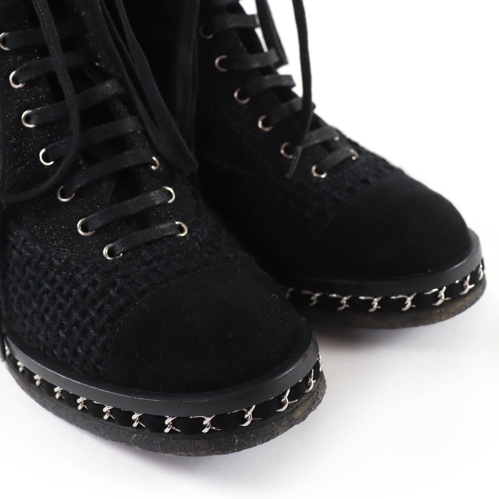 Chanel Chanel CHANEL COCO Mark Matelass Tweed Boots Leather Shoes G32142 DUTY FREE for USA Size ONE SIZE - 7 Thumbnail