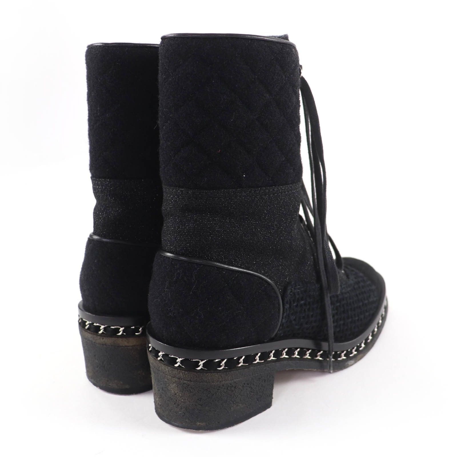 Chanel Chanel CHANEL COCO Mark Matelass Tweed Boots Leather Shoes G32142 DUTY FREE for USA Size ONE SIZE - 2 Thumbnail