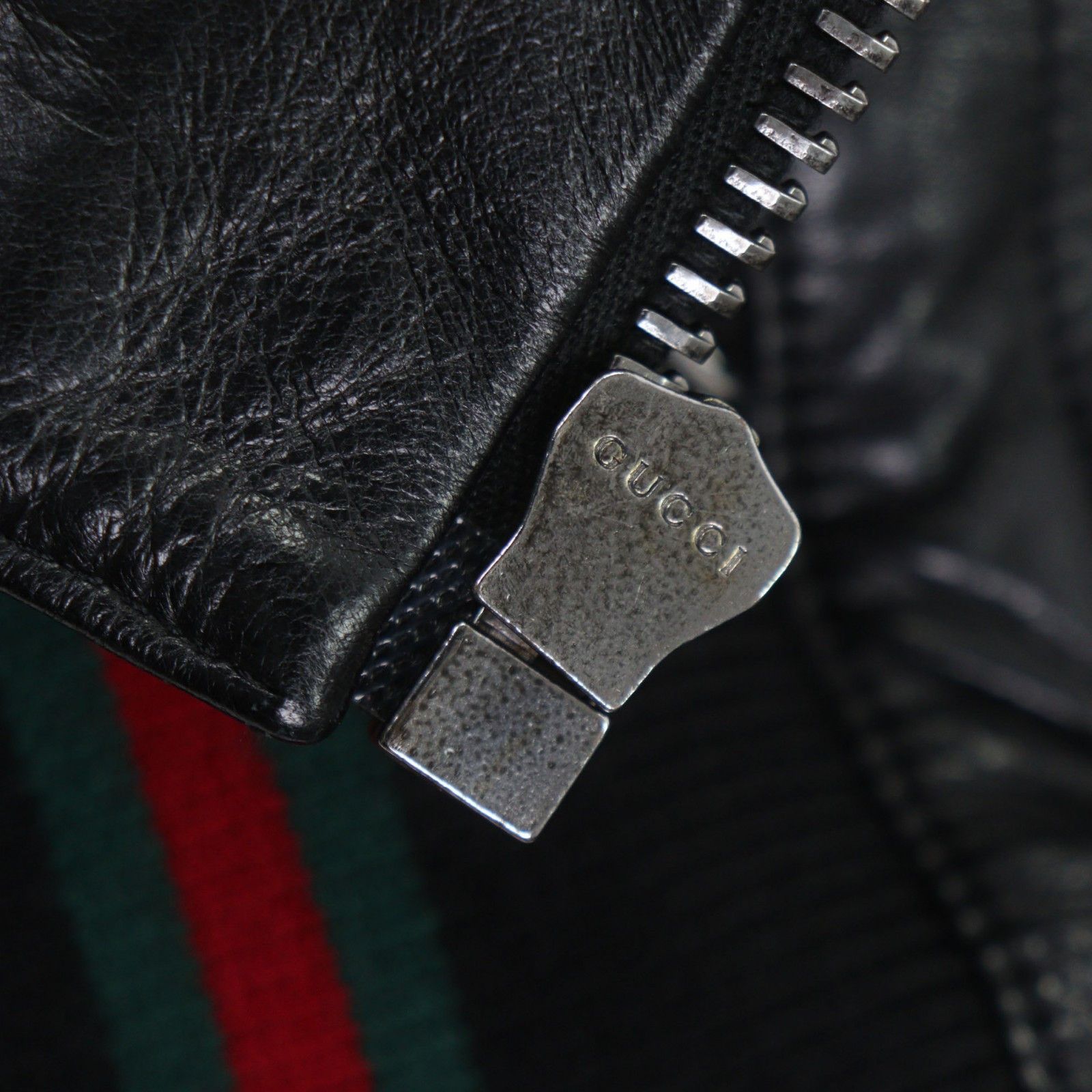 Gucci Gucci GUCCI Shelly Line Web Line Tom Ford Leather Blouson Leather Outerwear DUTY FREE for USA Size ONE SIZE - 8 Thumbnail