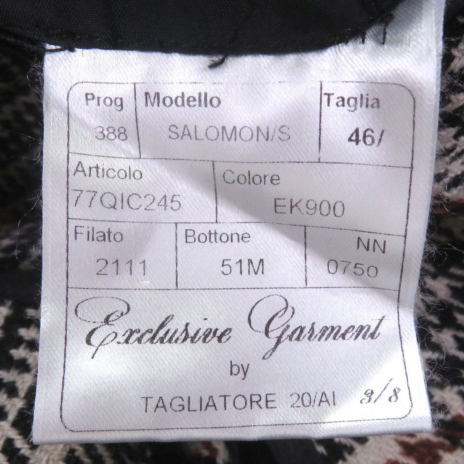 Other Other TAGLIATORE Glen Check Pattern Wool Coat Textile Outerwear DUTY FREE for USA Size ONE SIZE - 7 Thumbnail