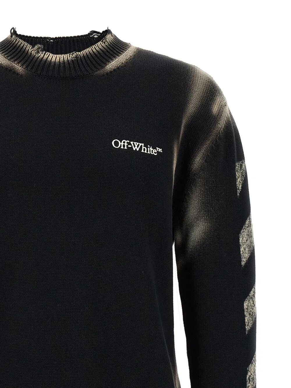 Off-White `Diag Corroison` Knit Crew-Neck Sweater Size US L / EU 52-54 / 3 - 4 Thumbnail