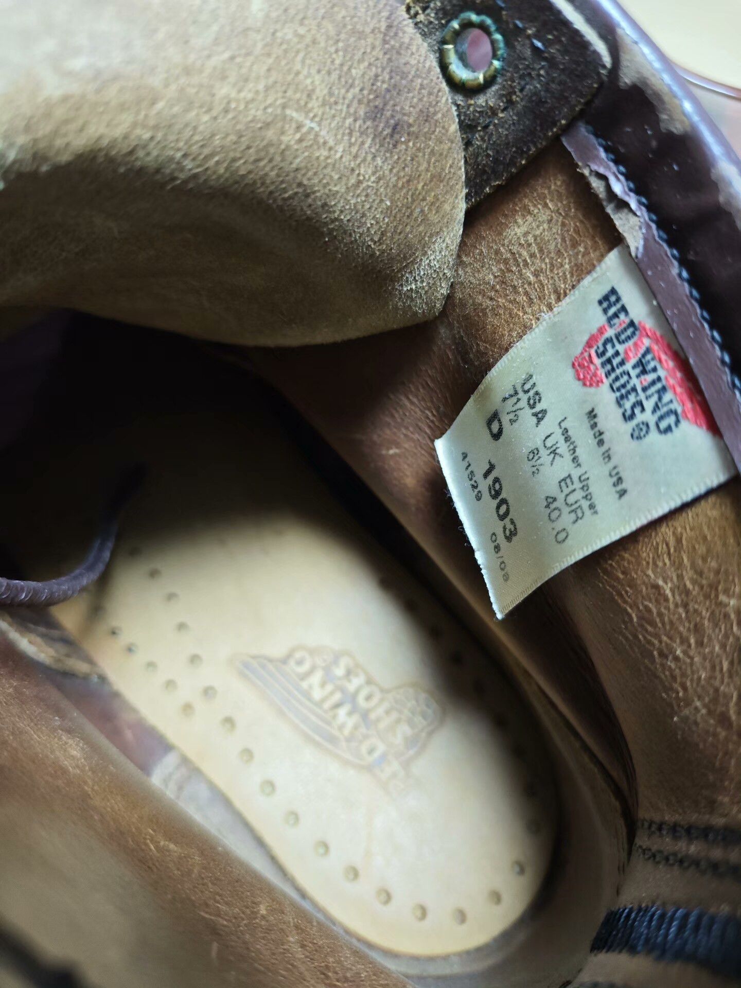 Red Wing Redwing 1903 7.5D Size US 7.5 / EU 40-41 - 9 Thumbnail