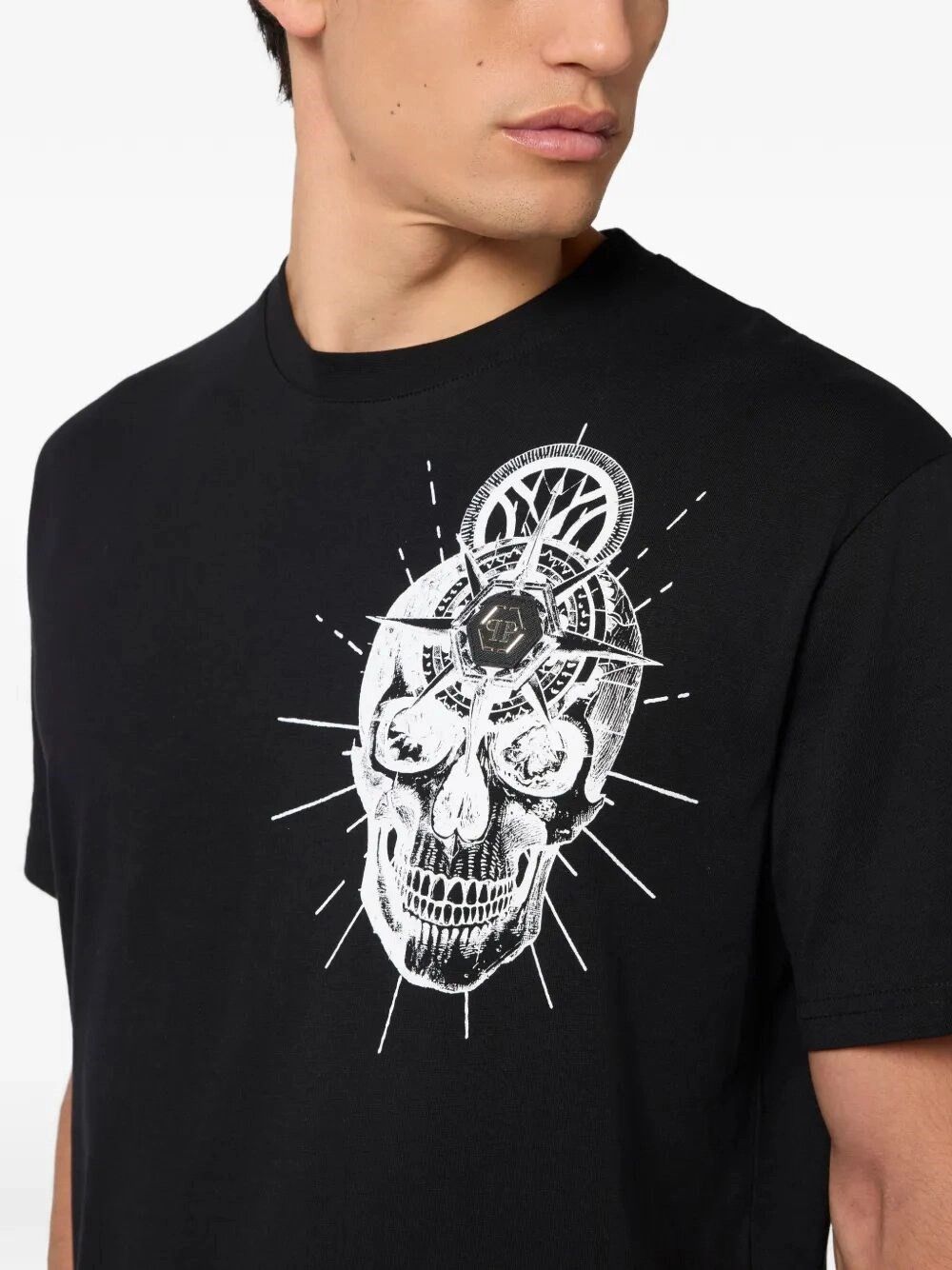 Philipp Plein Round-Neck T-Shirt Skull Tattoo Size US XL / EU 56 / 4 - 4 Thumbnail