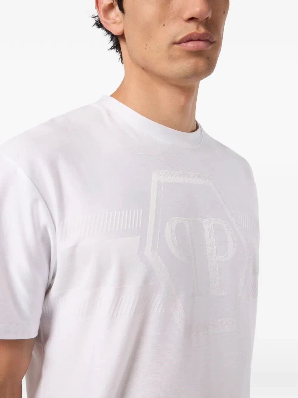 Philipp Plein Round Neck T-Shirt Jacquard Hexagon Line Size US L / EU 52-54 / 3 - 3 Thumbnail