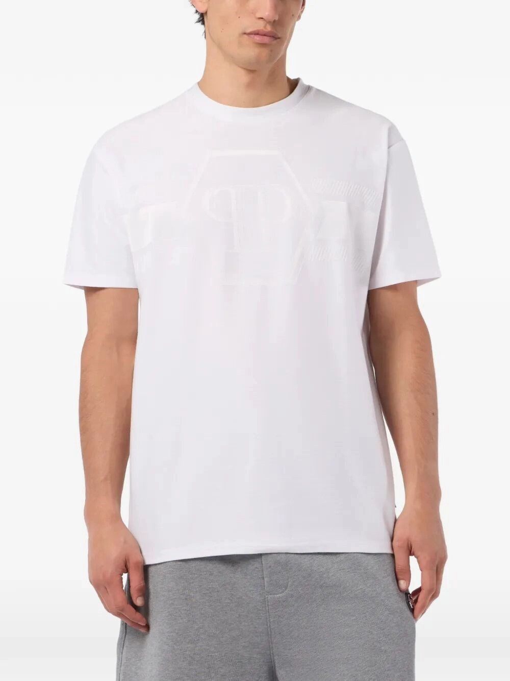 Philipp Plein Round Neck T-Shirt Jacquard Hexagon Line Size US S / EU 44-46 / 1 - 2 Thumbnail