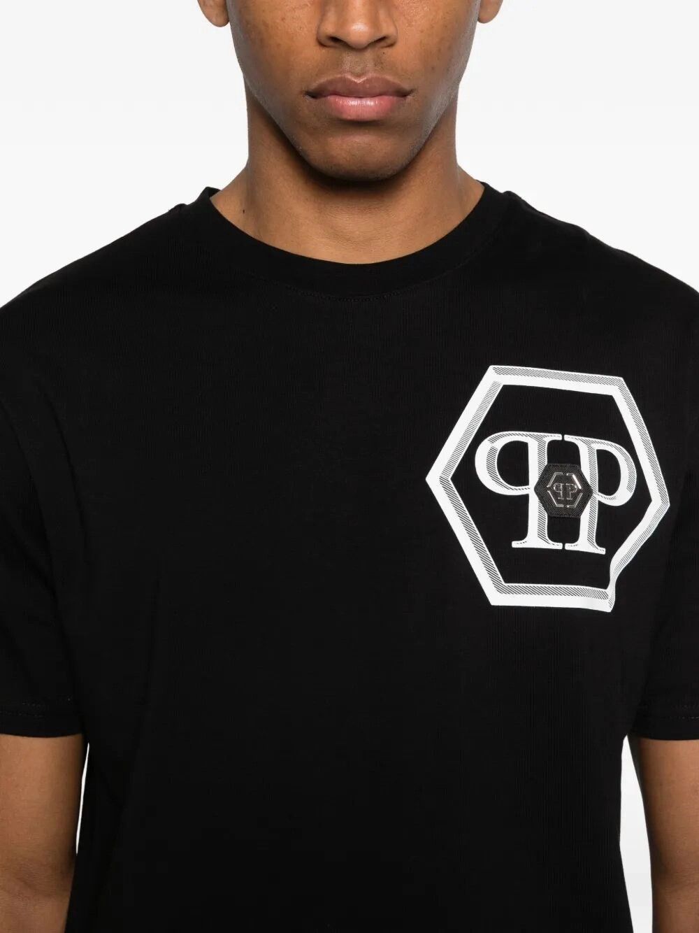 Philipp Plein Round Neck T-Shirt Lines Hexagon Size US L / EU 52-54 / 3 - 4 Thumbnail