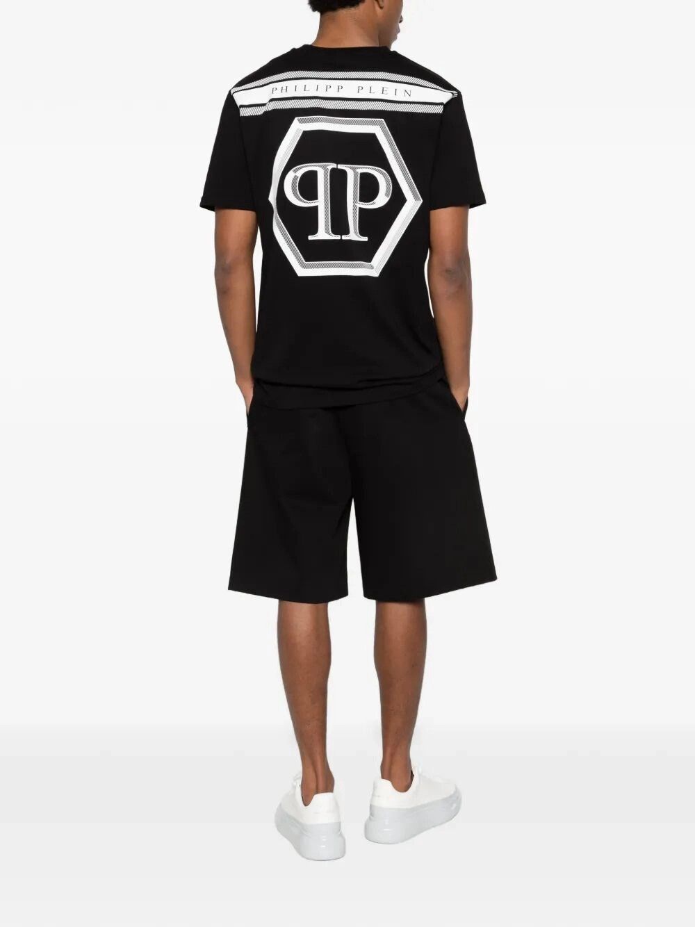 Philipp Plein Round Neck T-Shirt Lines Hexagon Size US M / EU 48-50 / 2 - 2 Thumbnail