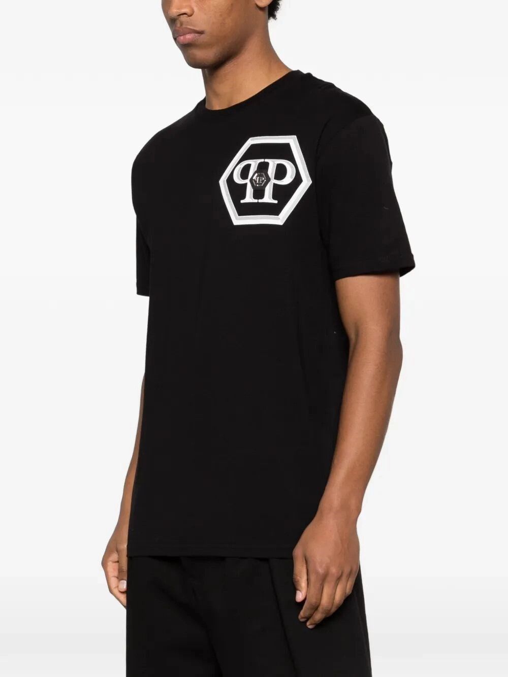 Philipp Plein Round Neck T-Shirt Lines Hexagon Size US XL / EU 56 / 4 - 3 Thumbnail