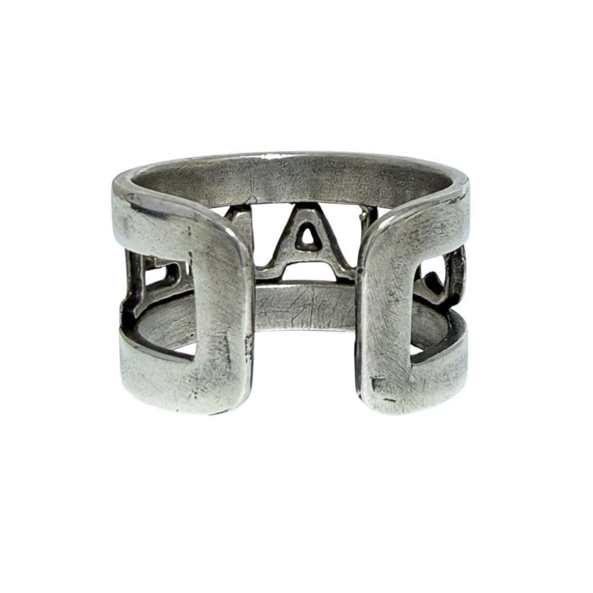 Chanel Chanel Women's Wide Logo Ring, Size 14, Antique Silver Size ONE SIZE - 5 Thumbnail