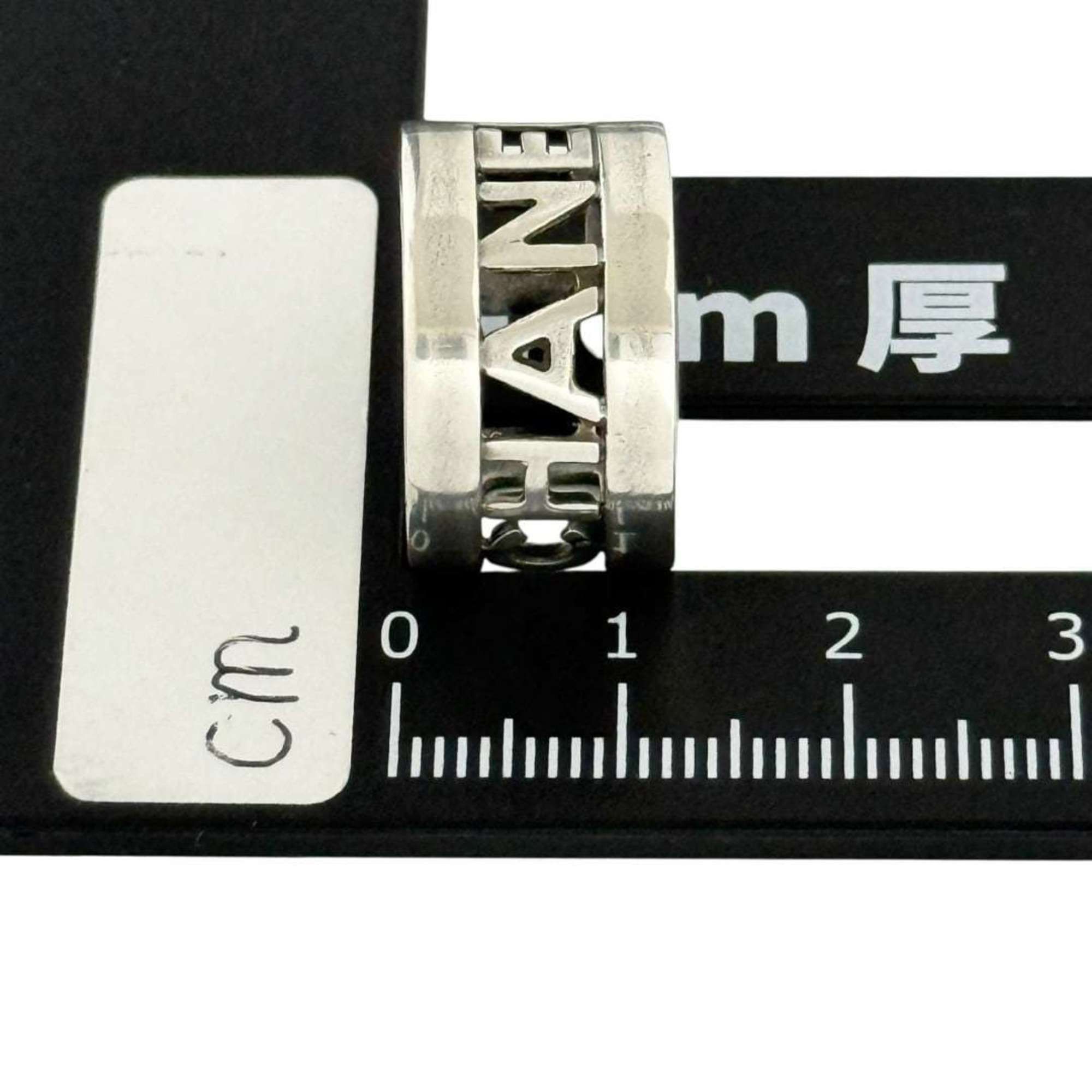 Chanel Chanel Women's Wide Logo Ring, Size 14, Antique Silver Size ONE SIZE - 7 Thumbnail