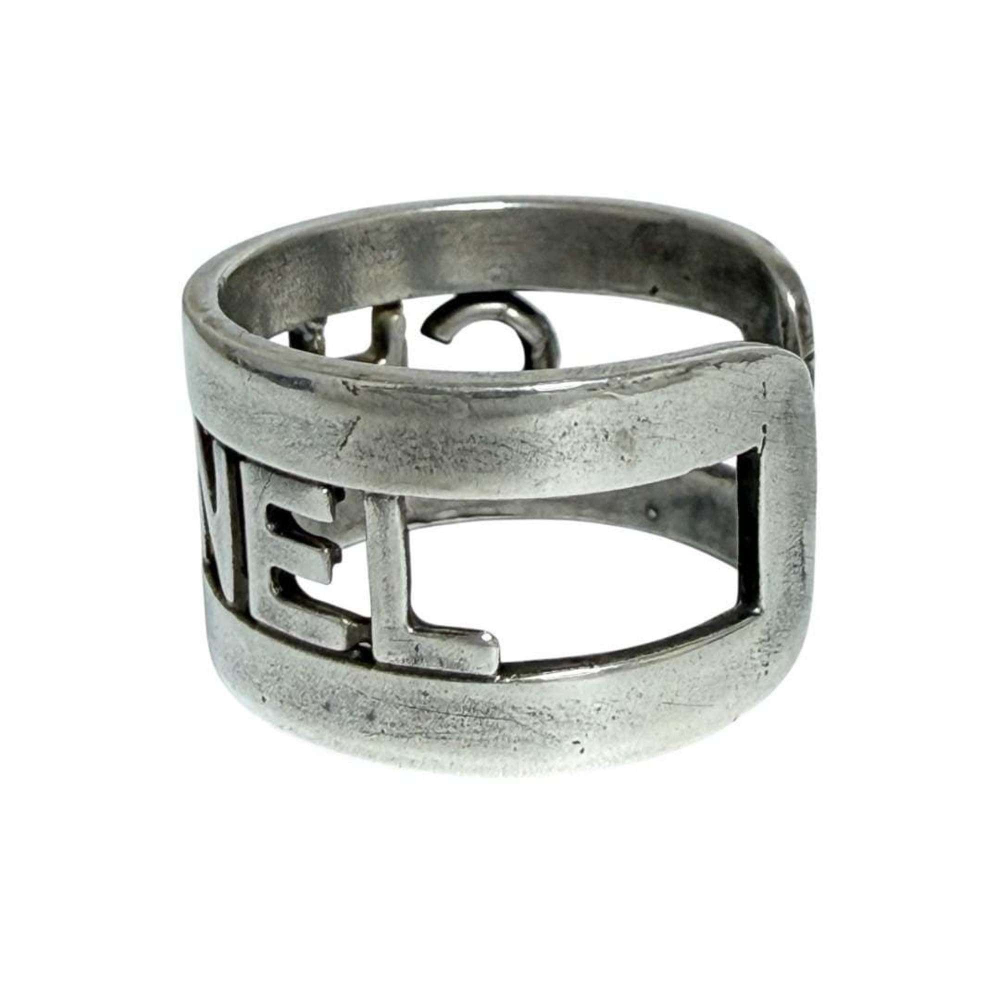 Chanel Chanel Women's Wide Logo Ring, Size 14, Antique Silver Size ONE SIZE - 4 Thumbnail